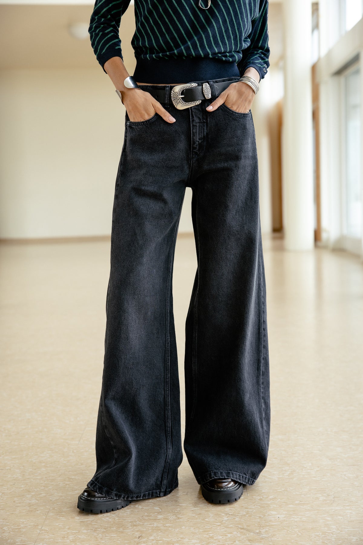 

High-Waist Wide-Leg-Jeans Damen Gemini blind | Freeman T. Porter