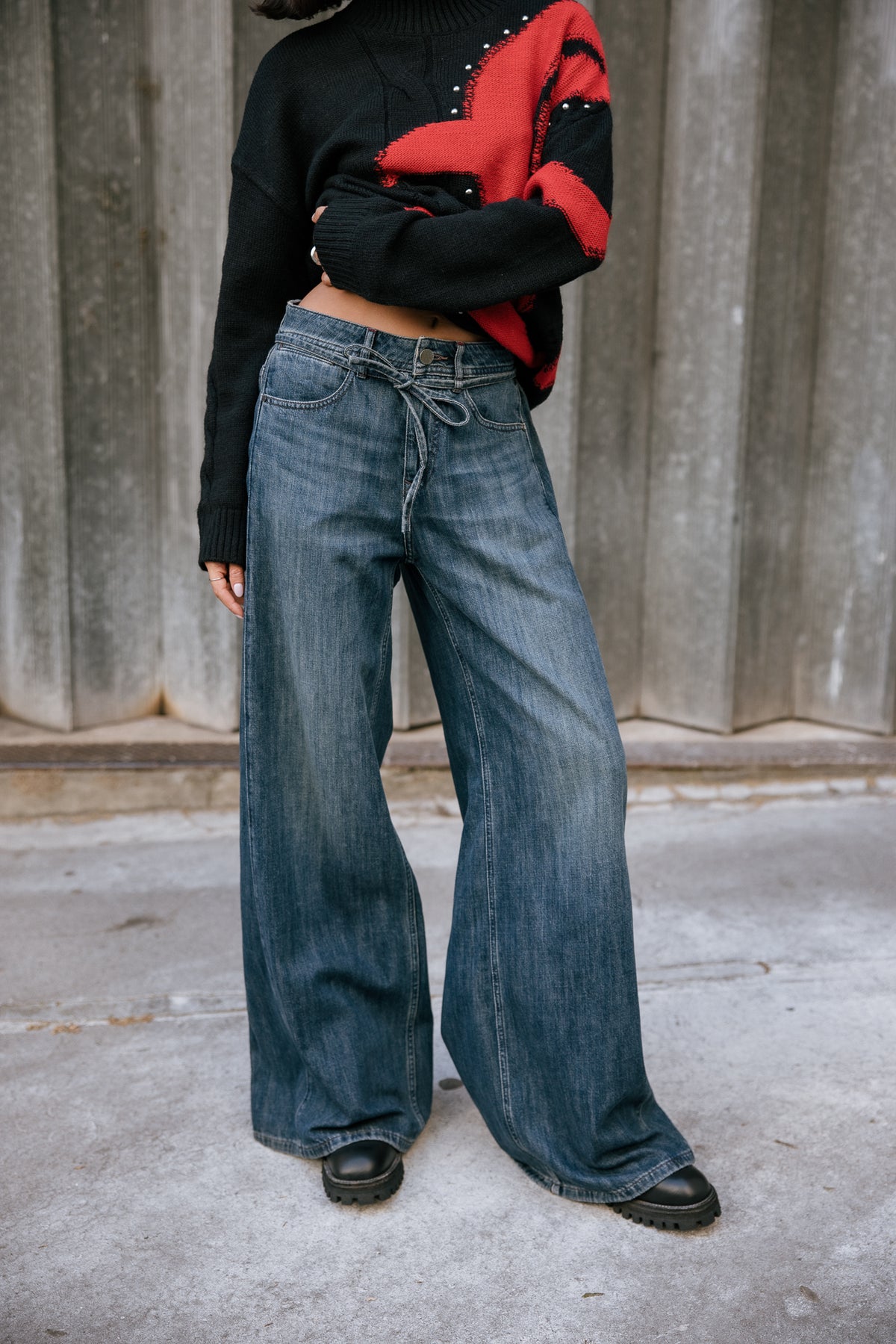 

Jeans large léger taille haute Femme Gemini rally dark | Freeman T. Porter