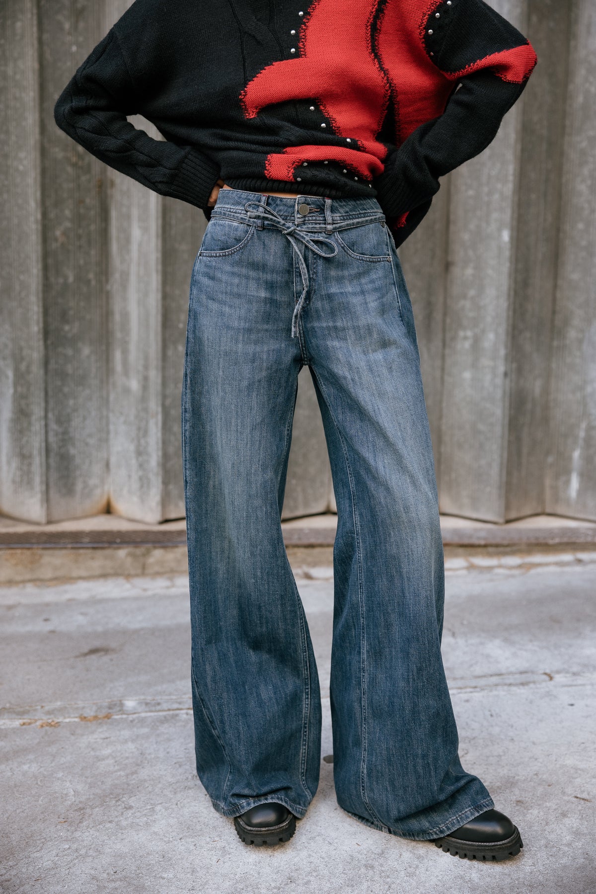 

Jeans large léger taille haute Femme Gemini rally dark | Freeman T. Porter