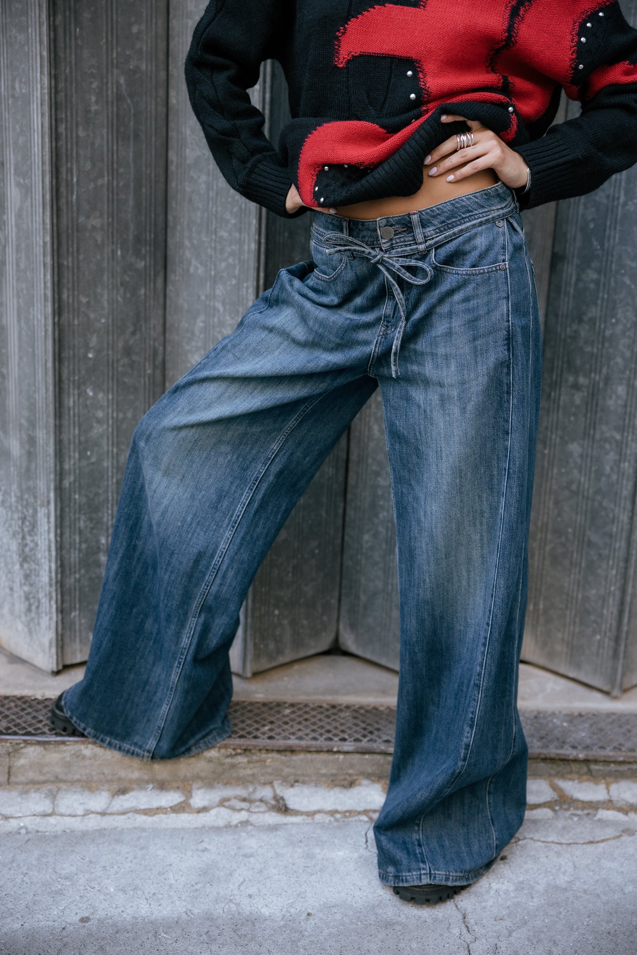 

Jeans large léger taille haute Femme Gemini rally dark | Freeman T. Porter