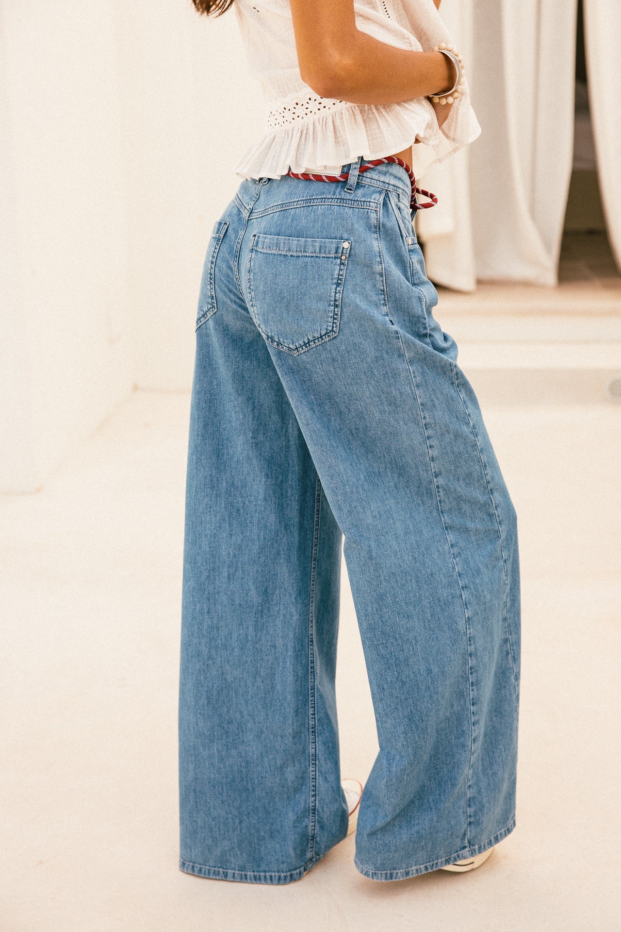 

Denim large leger taille haute Femme Gemini manzana light | Freeman T. Porter