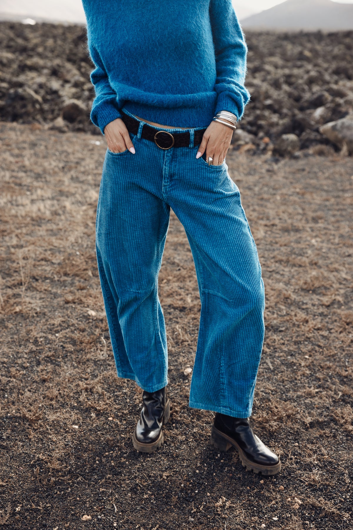 

Mid-Rise Corduroy Barrel Hose Damen April Polar seaport | Freeman T. Porter