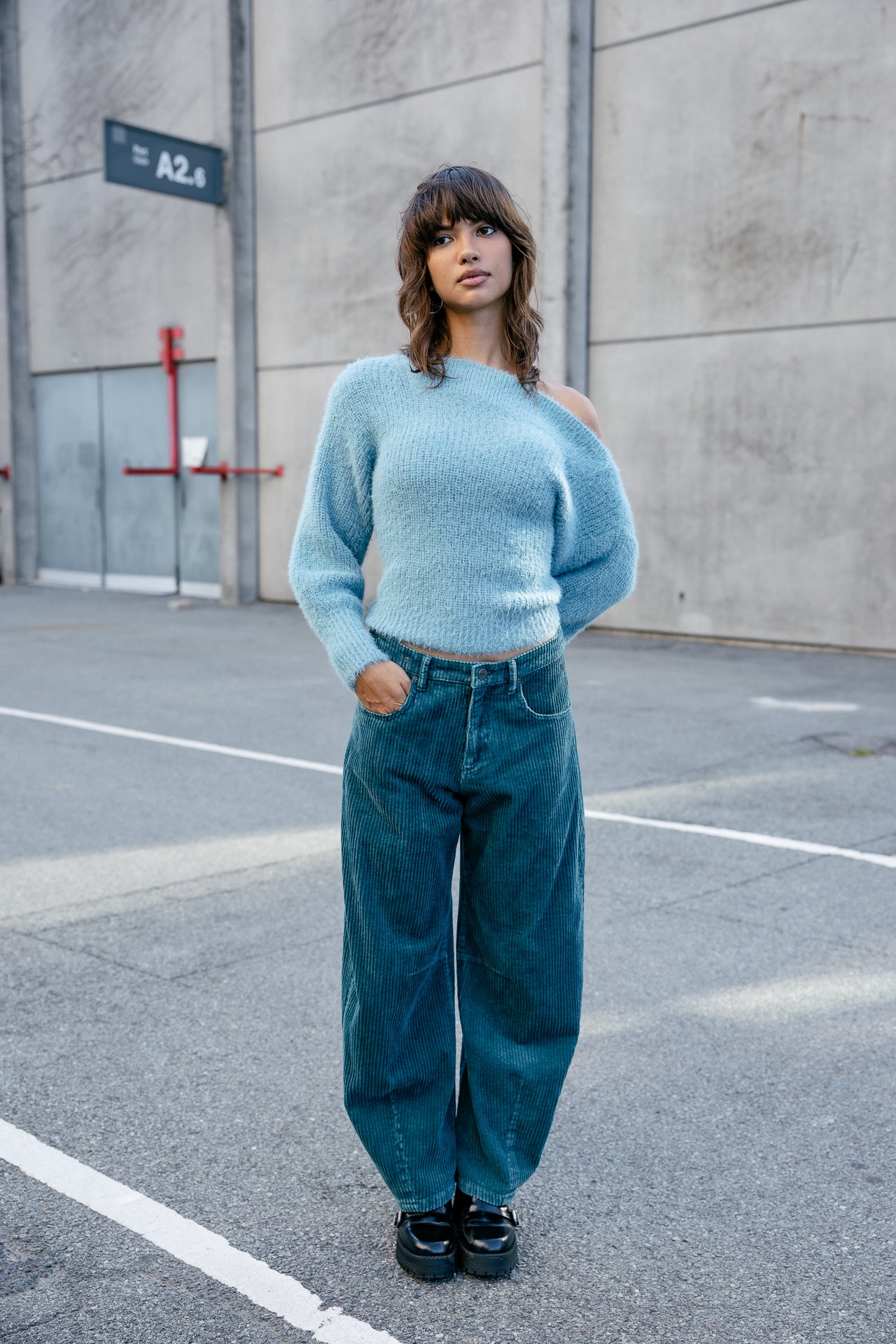 

Pantalon Barrel en velours Femme April Polar green gables | Freeman T. Porter