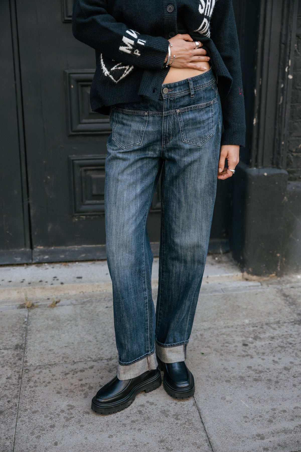 

Jeans droit à revers Femme Pippa rally dark | Freeman T. Porter