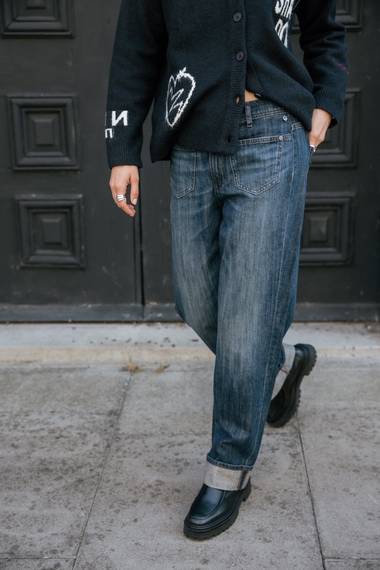 

Jeans droit à revers Femme Pippa rally dark | Freeman T. Porter