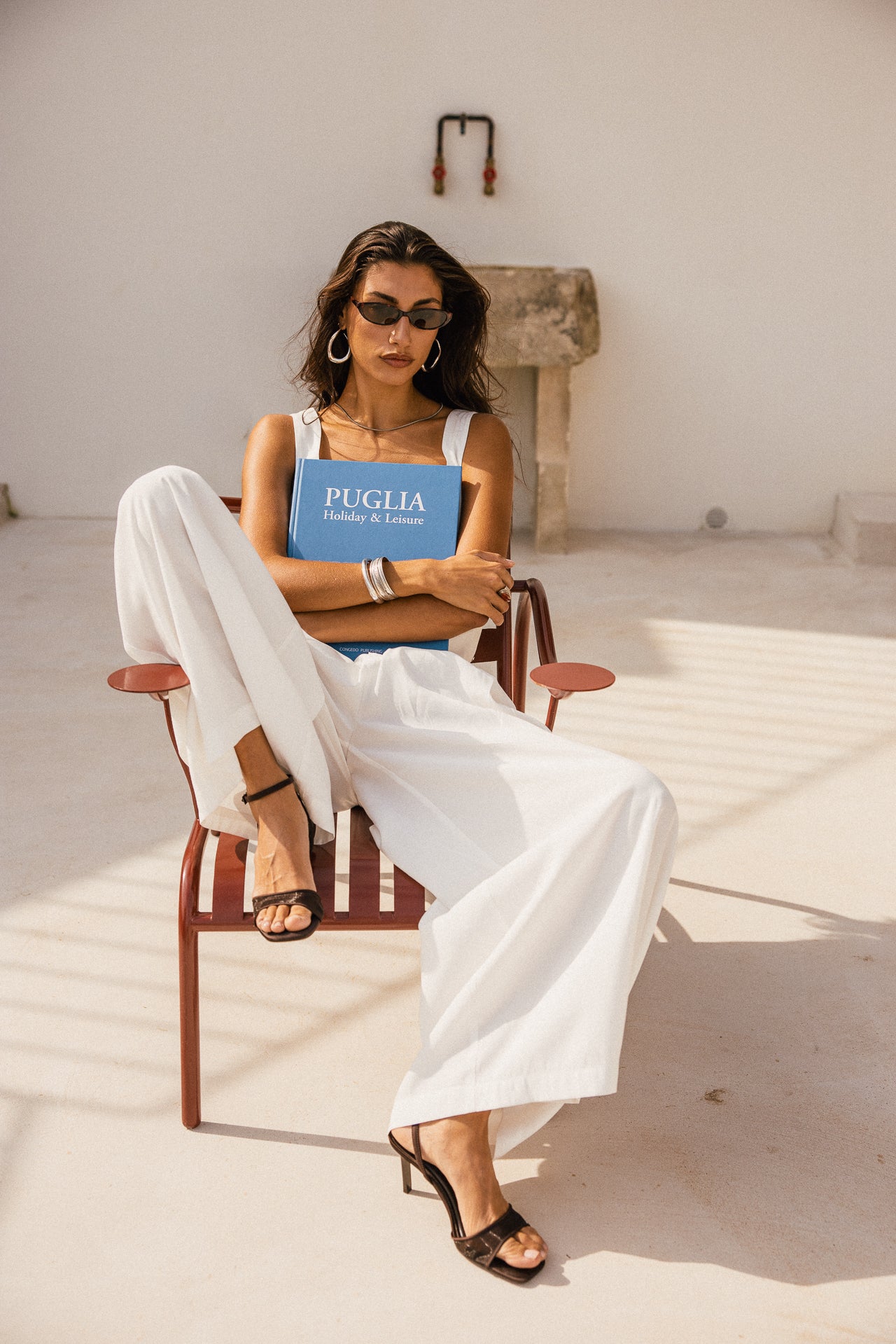 

Pantalon large fluide plisé Femme Drew Latino bright white | Freeman T. Porter