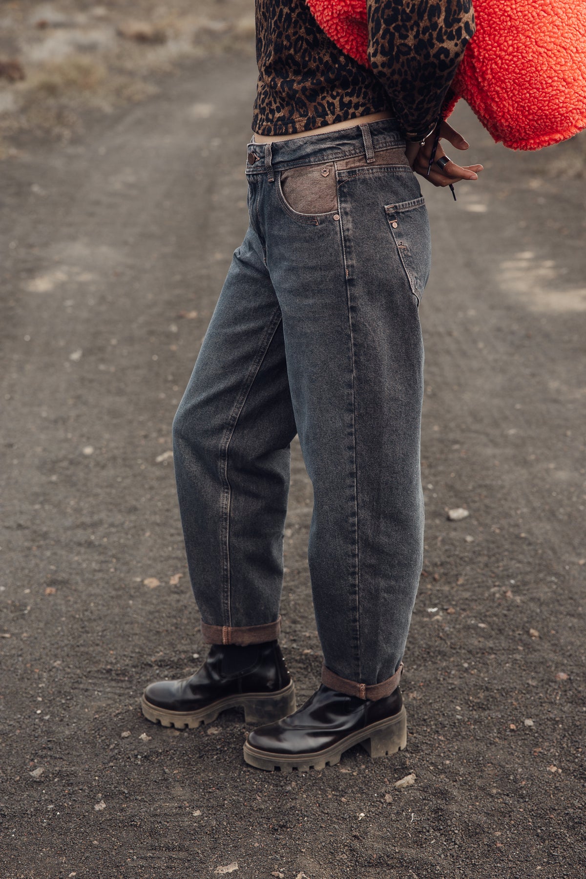 

Jeans boyfriend tiro medio Mujer Maeva mocha | Freeman T. Porter