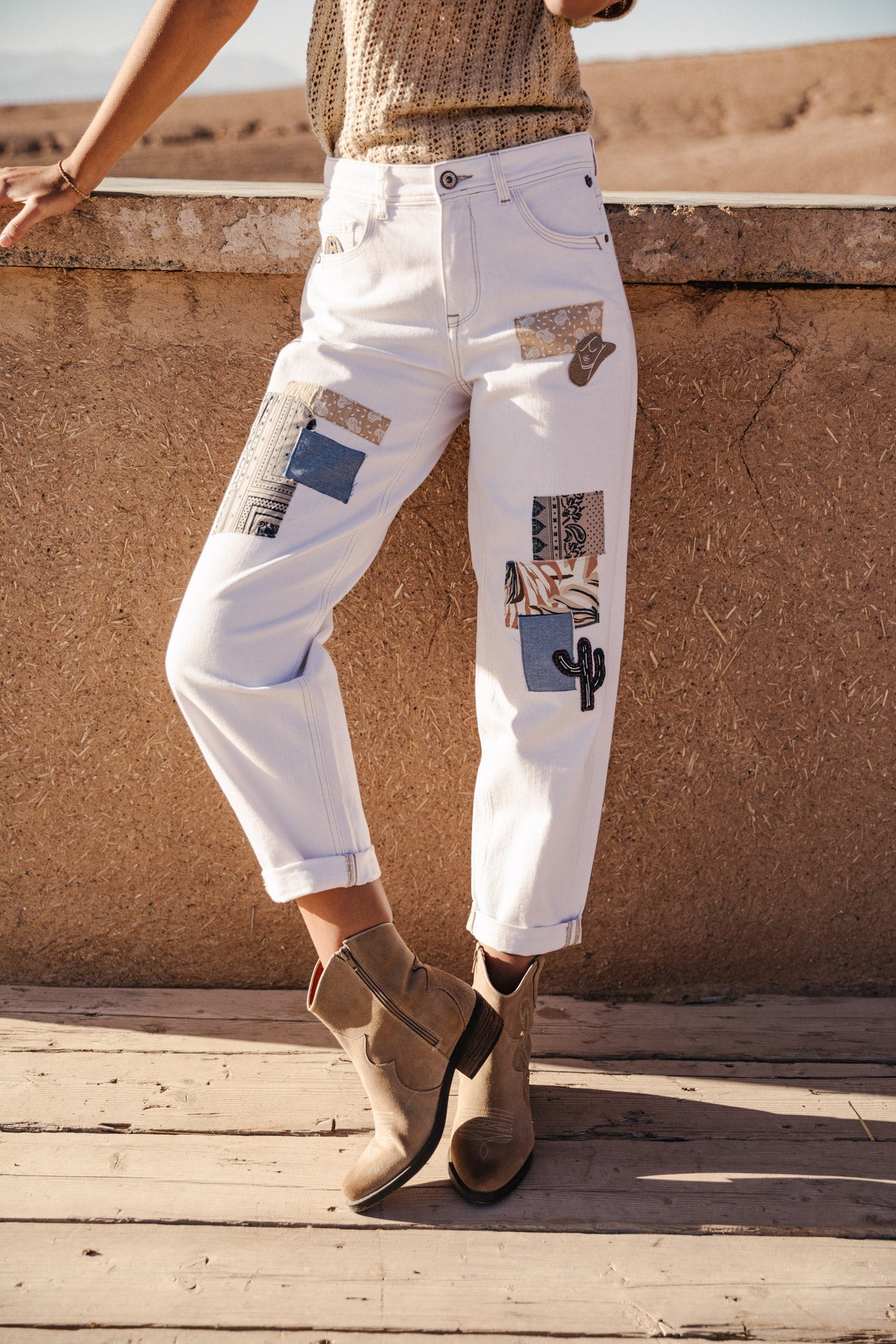 

Pantalon boyfriend Woman Maeva Andalousia off white | Freeman T. Porter