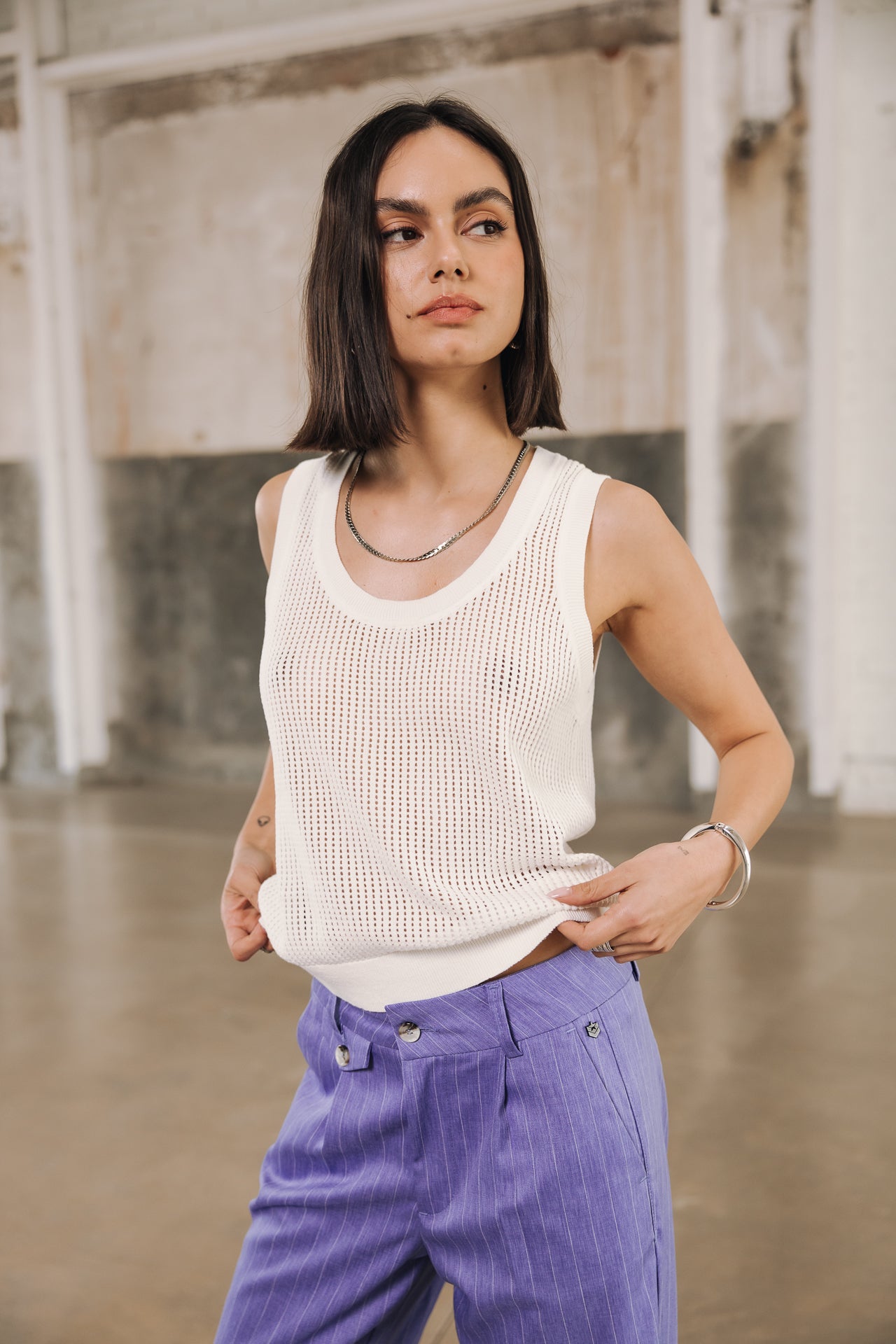 

High-waisted pants Woman Alba Cairo jacaranda | Freeman T. Porter