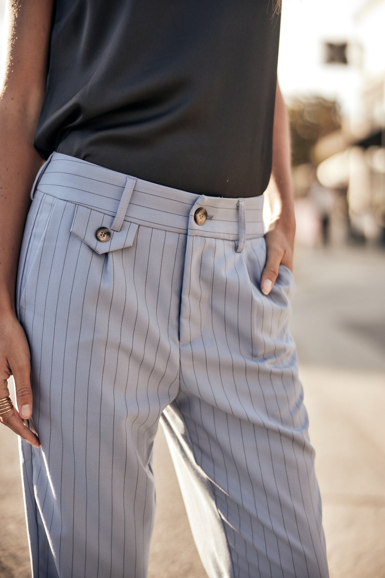 

Pantalon droit taille haute Femme Alba Hiroshi coronet blue | Freeman T. Porter
