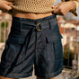 

Fließende, weit geschnittene High-Waist-Shorts mit Taschen Damen Susie mauricia dark | Freeman T. Porter