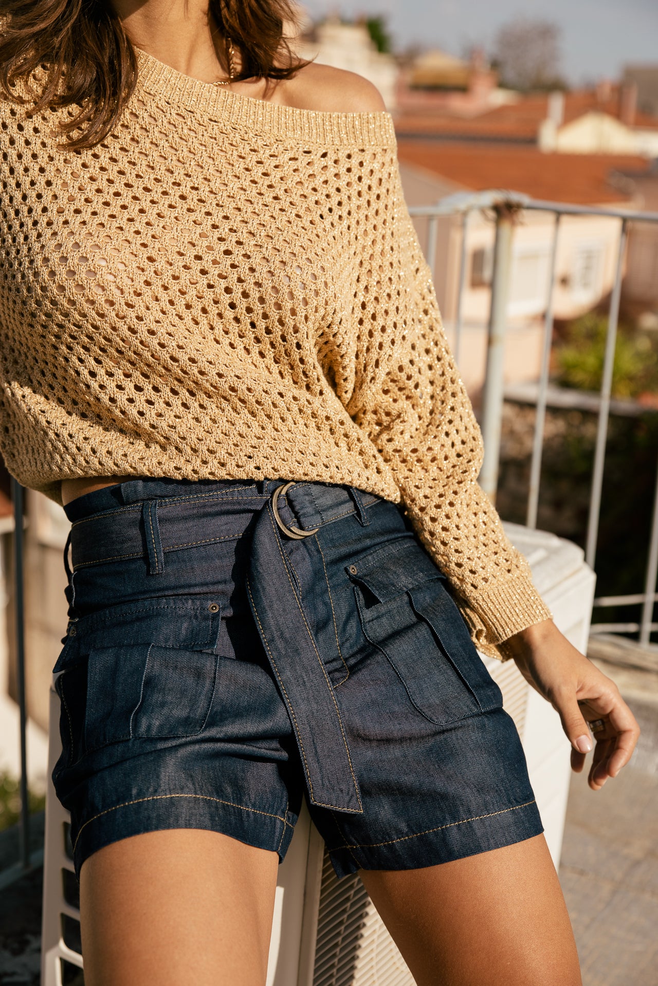 

Fließende, weit geschnittene High-Waist-Shorts mit Taschen Damen Susie mauricia dark | Freeman T. Porter