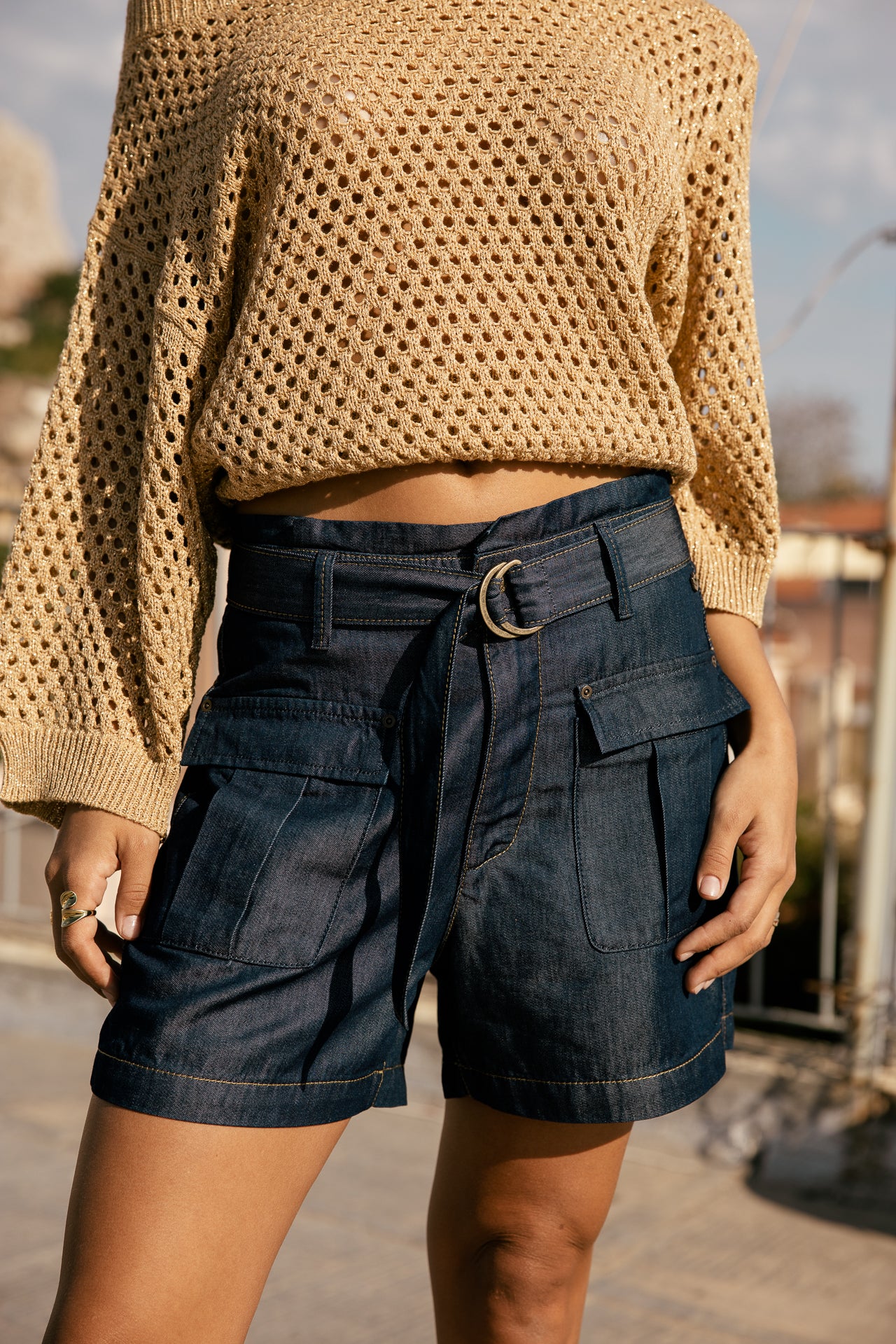 

Fließende, weit geschnittene High-Waist-Shorts mit Taschen Damen Susie mauricia dark | Freeman T. Porter