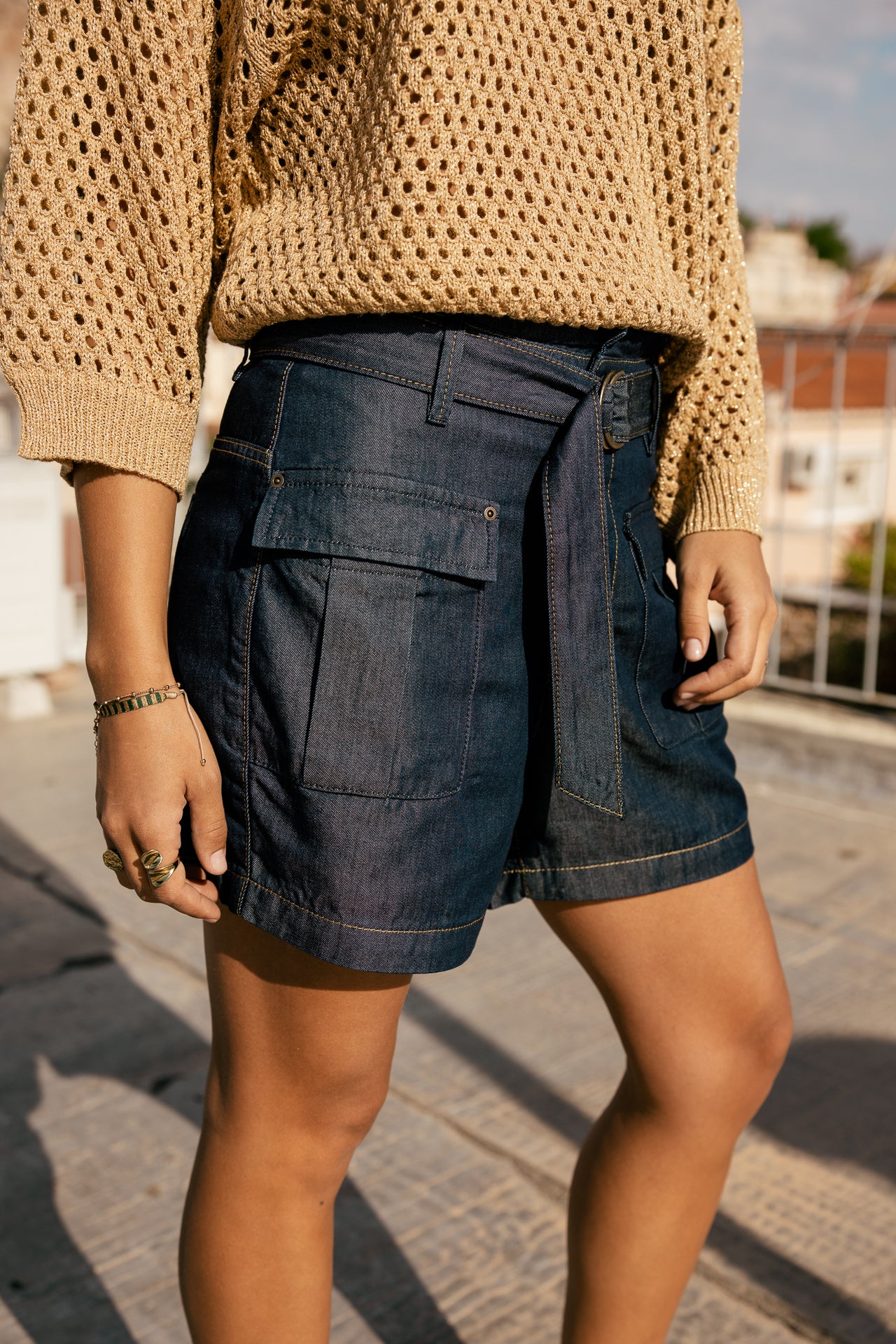 

Fließende, weit geschnittene High-Waist-Shorts mit Taschen Damen Susie mauricia dark | Freeman T. Porter