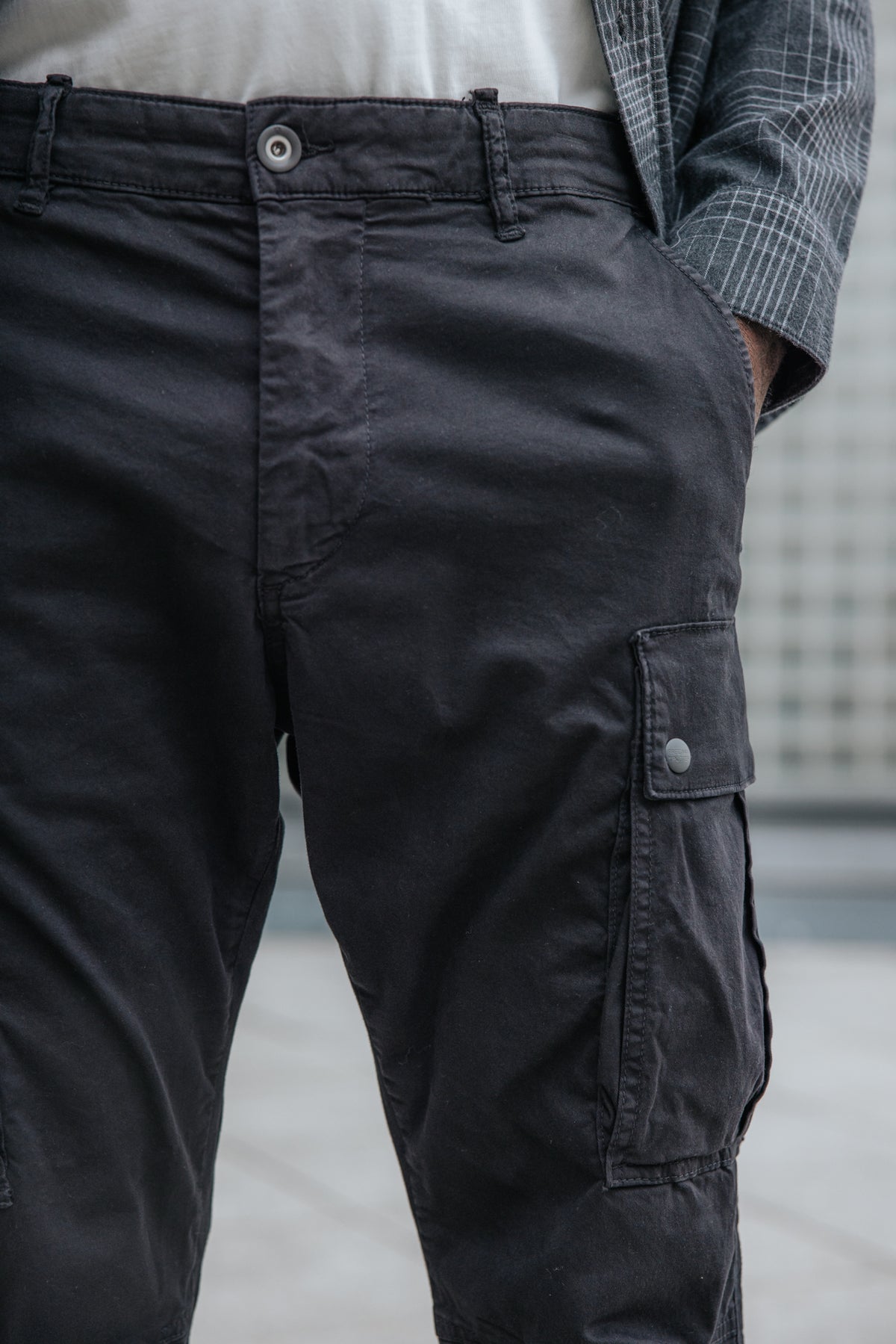 

Cropped-Hose Herren Hugo Blunt black | Freeman T. Porter