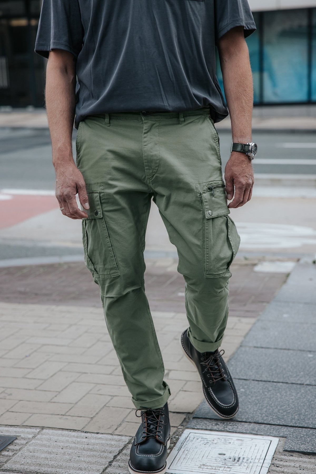 

Cargohose Herren Hugo Zip Oregon deep lichen green | Freeman T. Porter