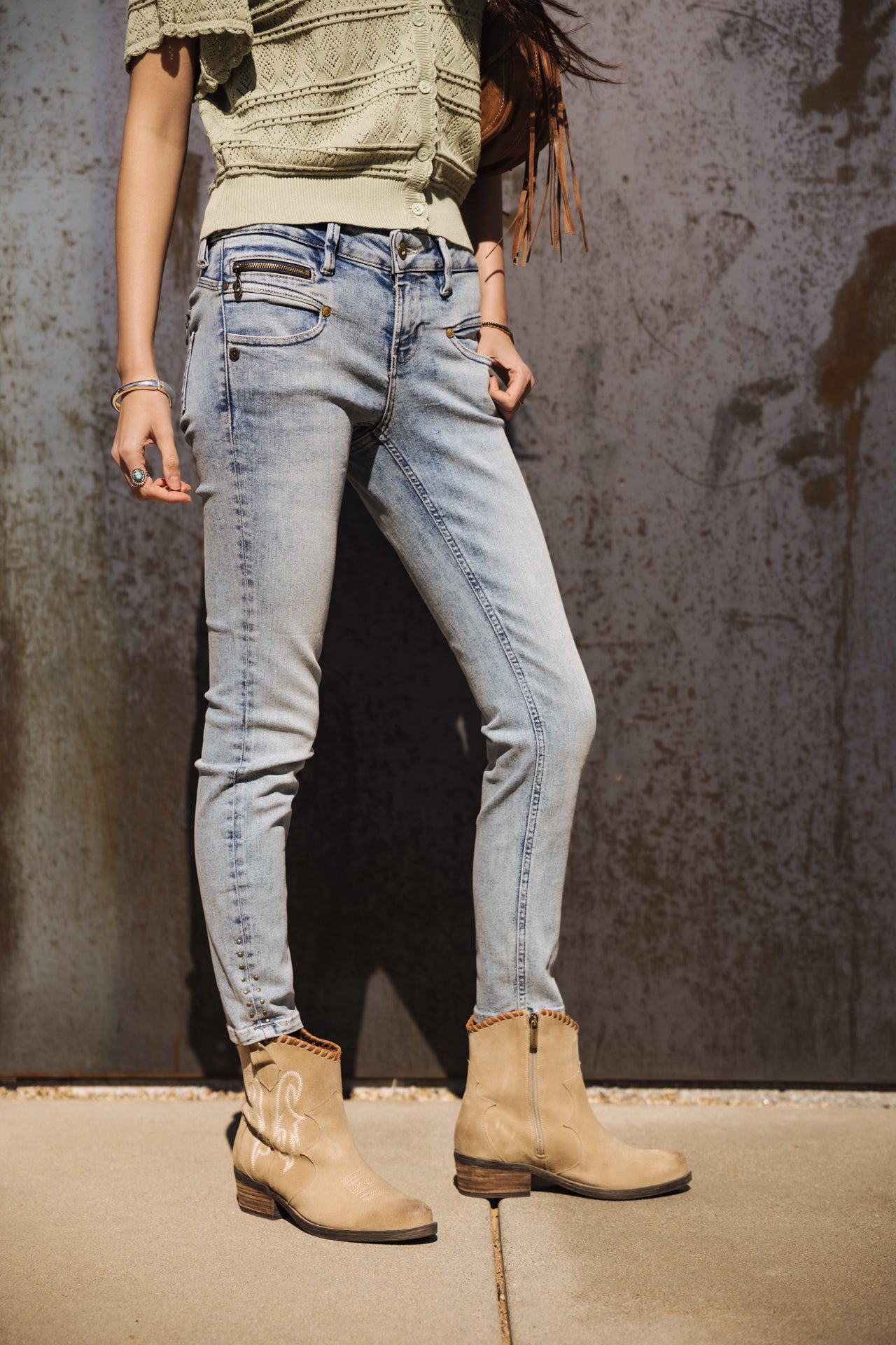 

Vaqueros slim Mujer Alexa Cropped boceano | Freeman T. Porter