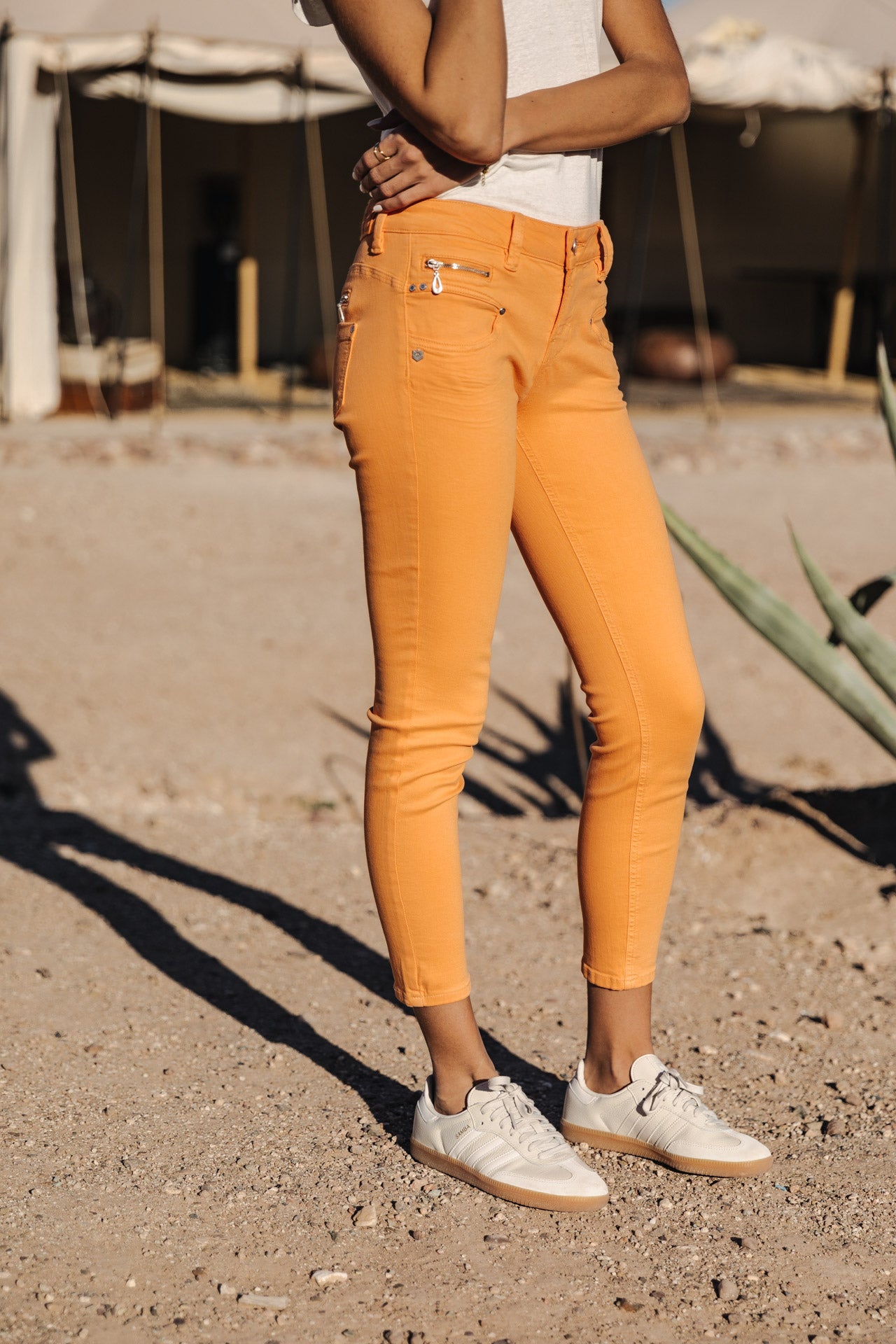 

Pantalon super slim 7/8 Femme Alexa Cropped New Magic Color tangerine tango | Freeman T. Porter