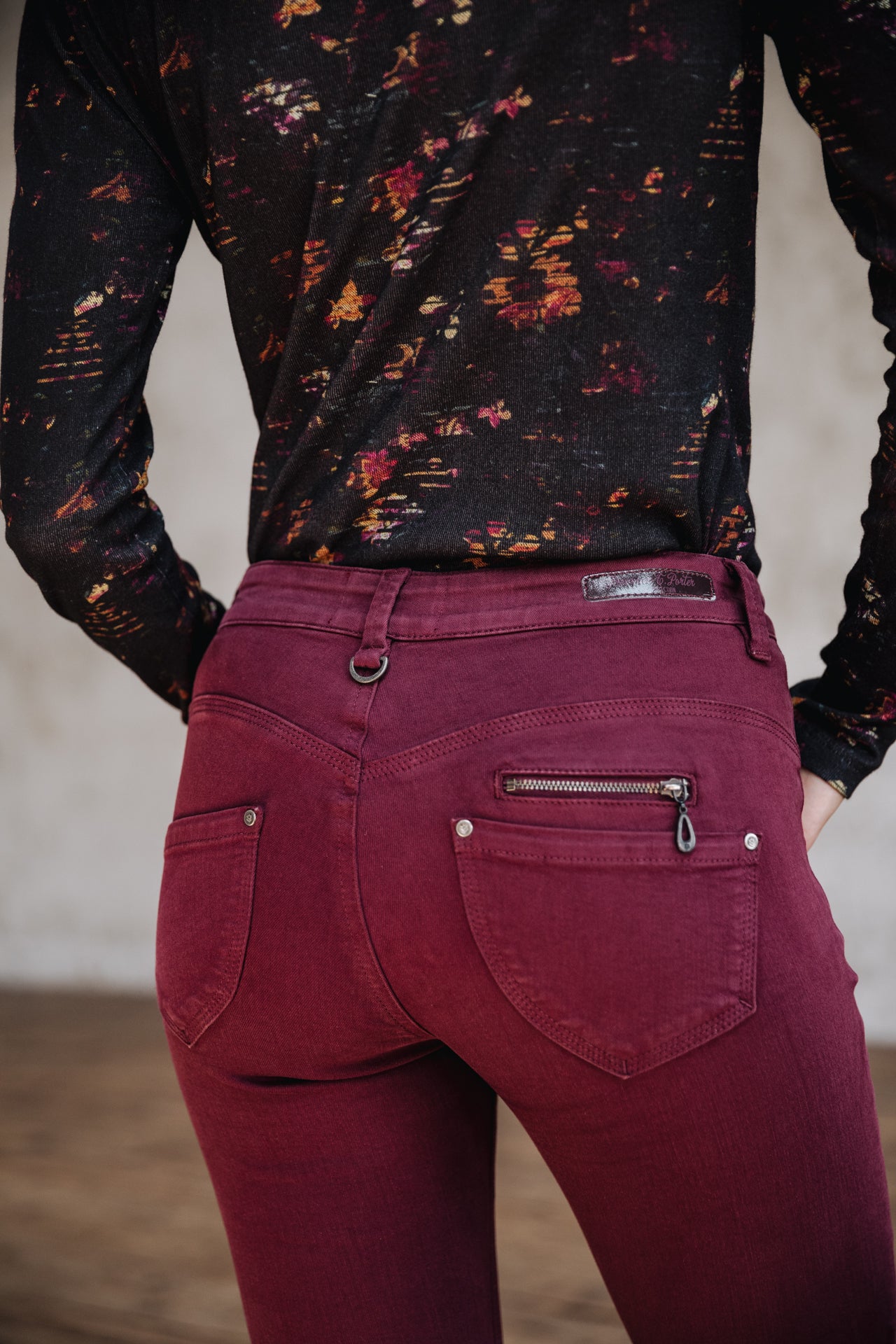 

Pantalon slim taille haute Mujer Alexa High Waist New Magic Color winetasting | Freeman T. Porter