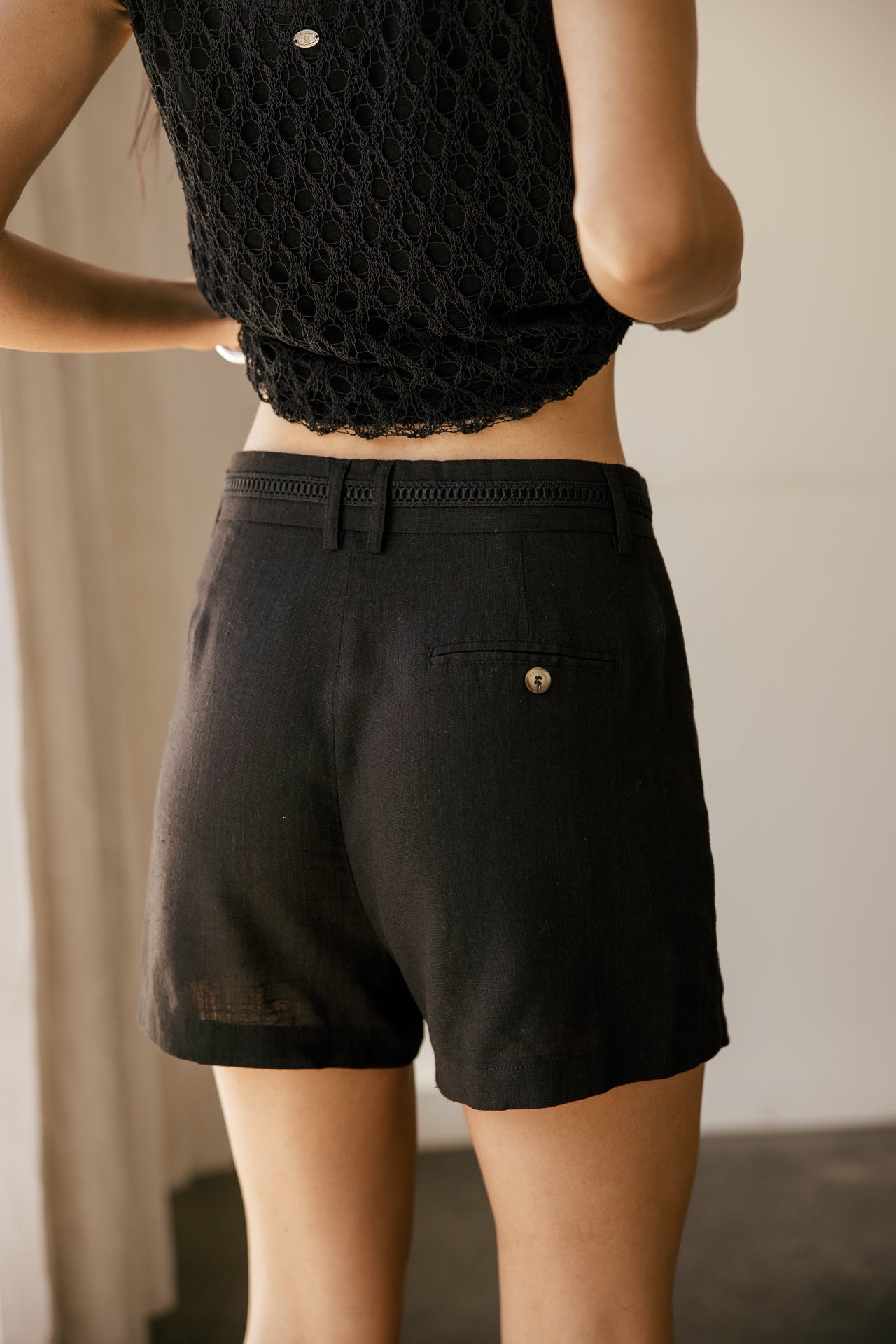 

Short large fluide en lin Femme Flavie black | Freeman T. Porter