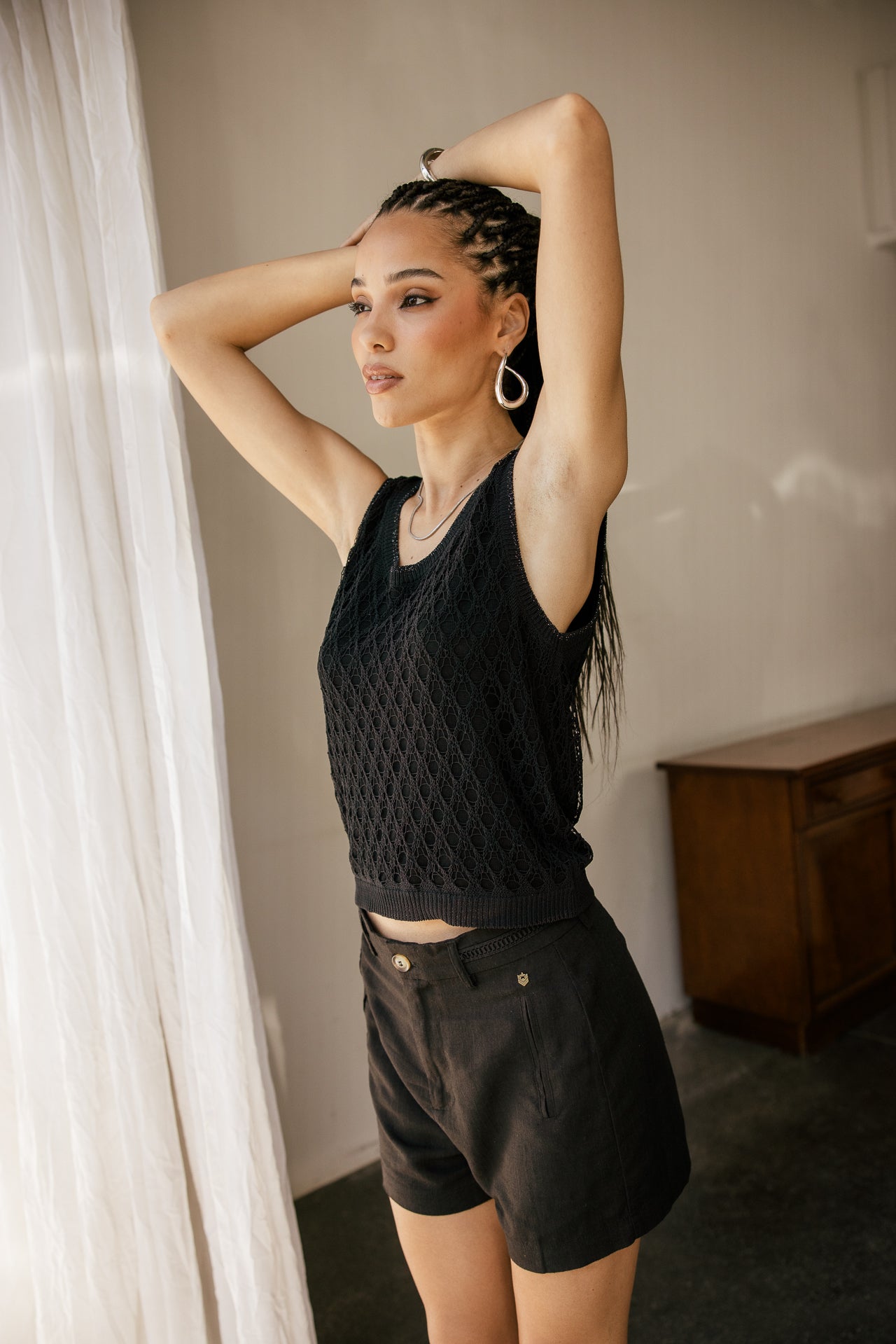

Short large fluide en lin Femme Flavie black | Freeman T. Porter