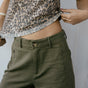 

Fließende weite Leinen-Shorts Damen Flavie Plain Linen martini olive | Freeman T. Porter