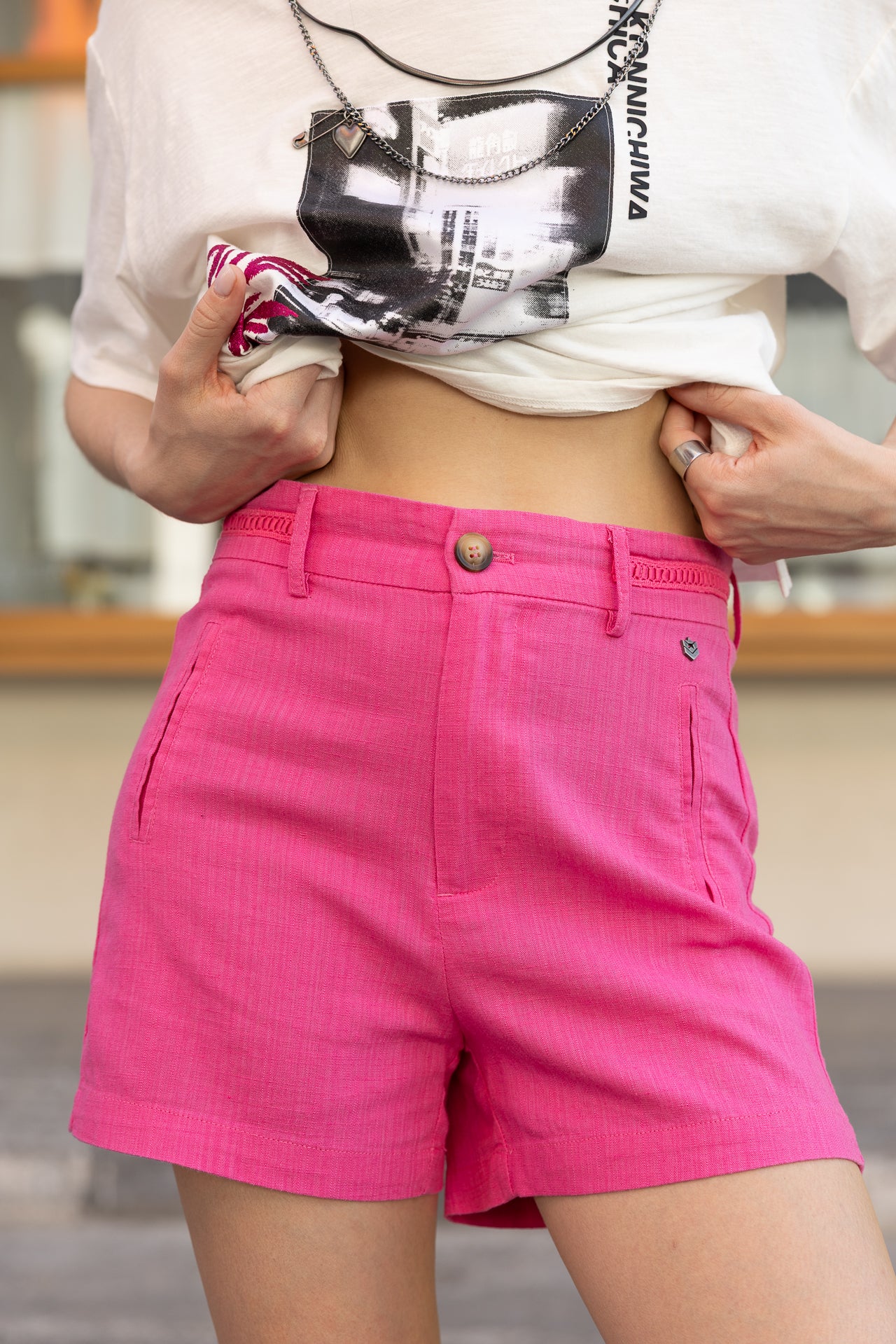 

Short City   Femme Flavie Plain Lin sangria sunset | Freeman T. Porter