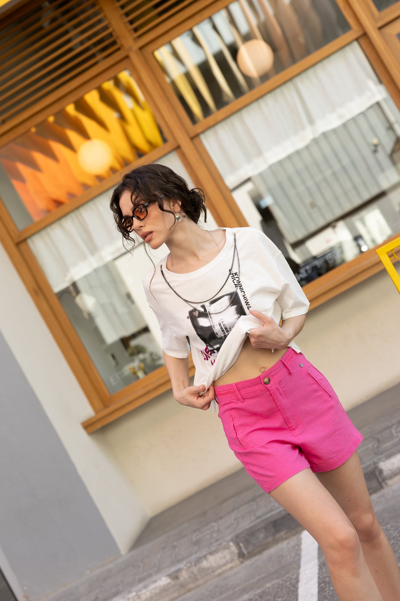 

Short City   Femme Flavie Plain Lin sangria sunset | Freeman T. Porter