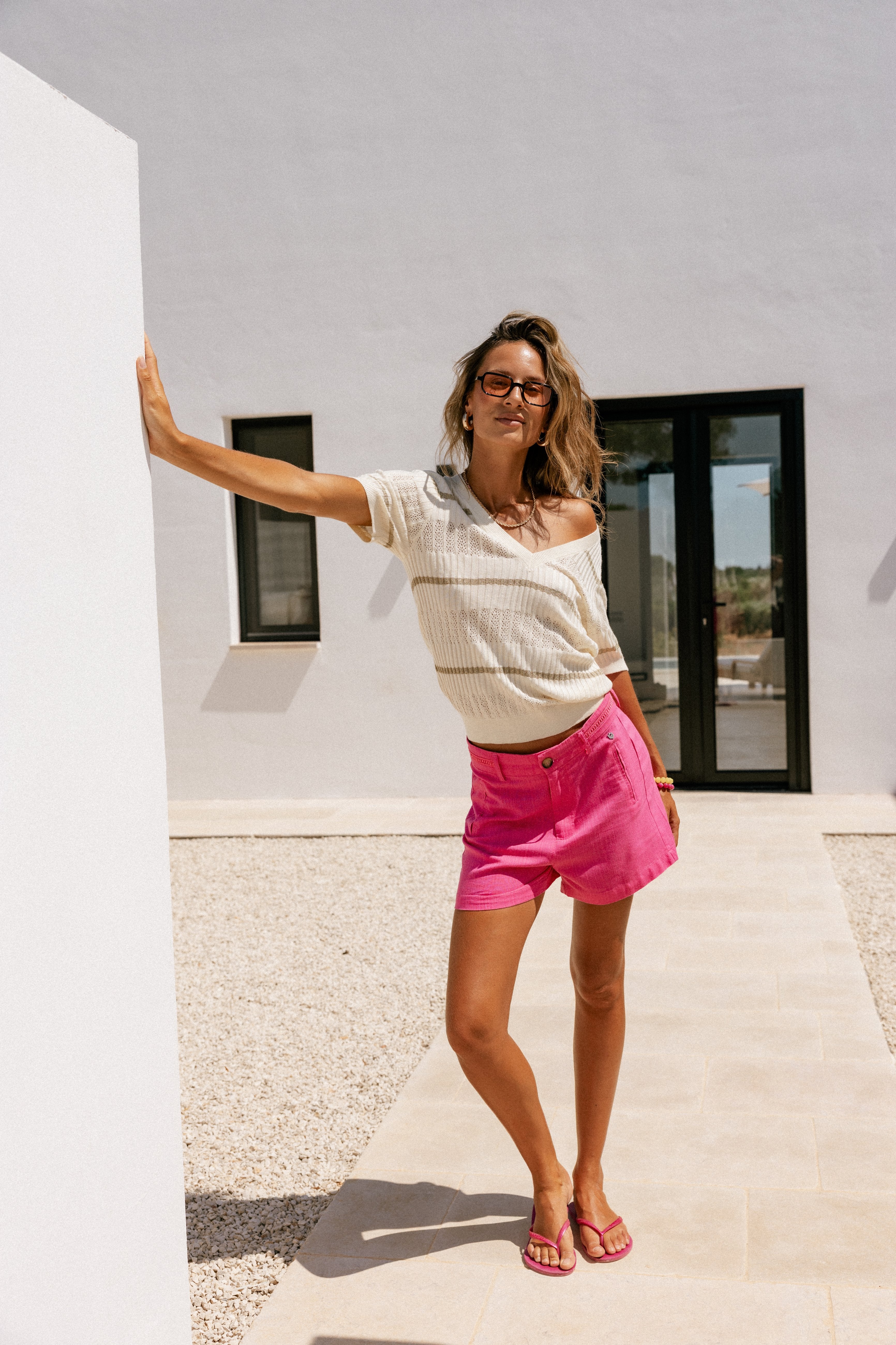 

Short City   Damen Flavie Plain Linen sangria sunset | Freeman T. Porter
