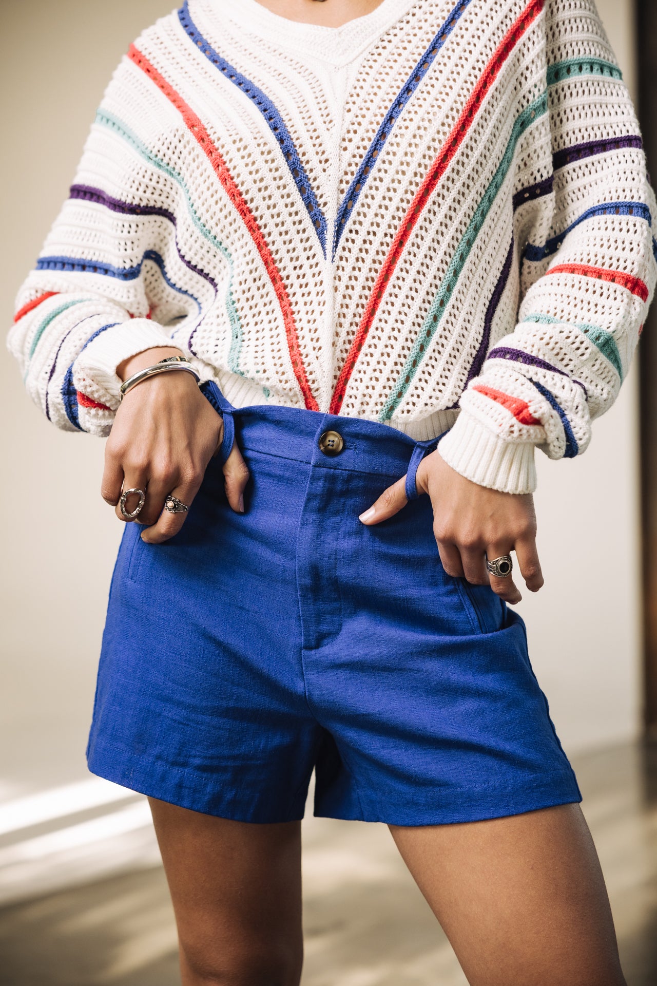 

Leinen Shorts Frau Flavie dazzling blue | Freeman T. Porter