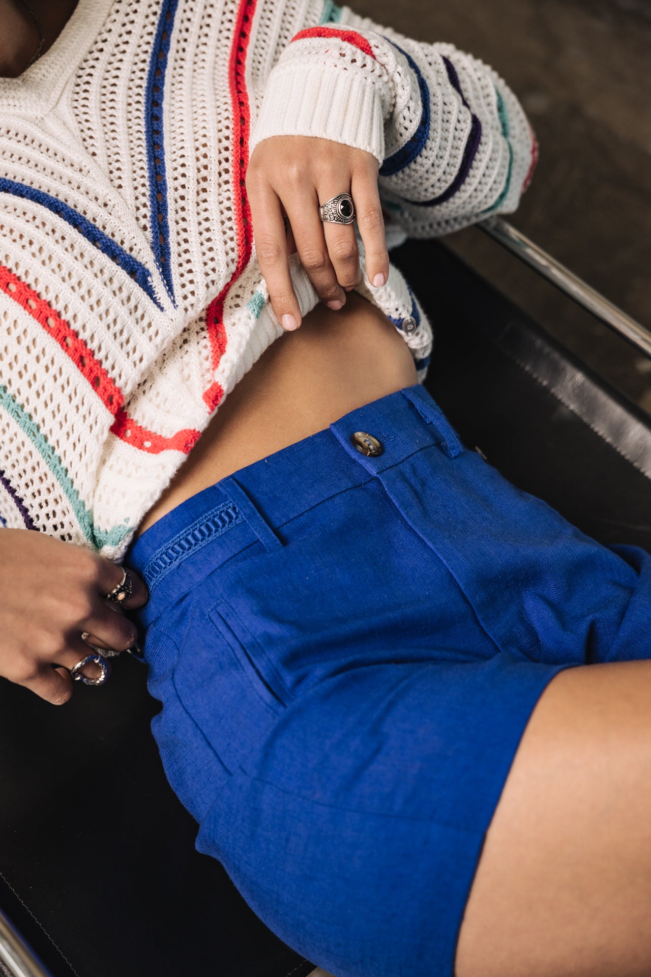

Leinen Shorts Frau Flavie dazzling blue | Freeman T. Porter