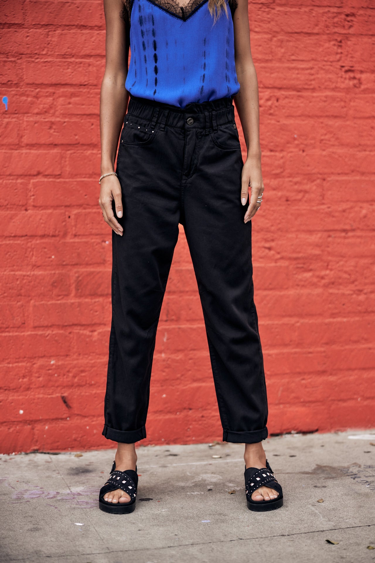 

Pantalon paperbag Femme Lara Jazz black | Freeman T. Porter