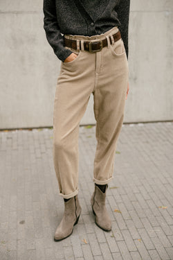 

Pantalon velours taille haute Femme Lara Veluto abbey stone | Freeman T. Porter