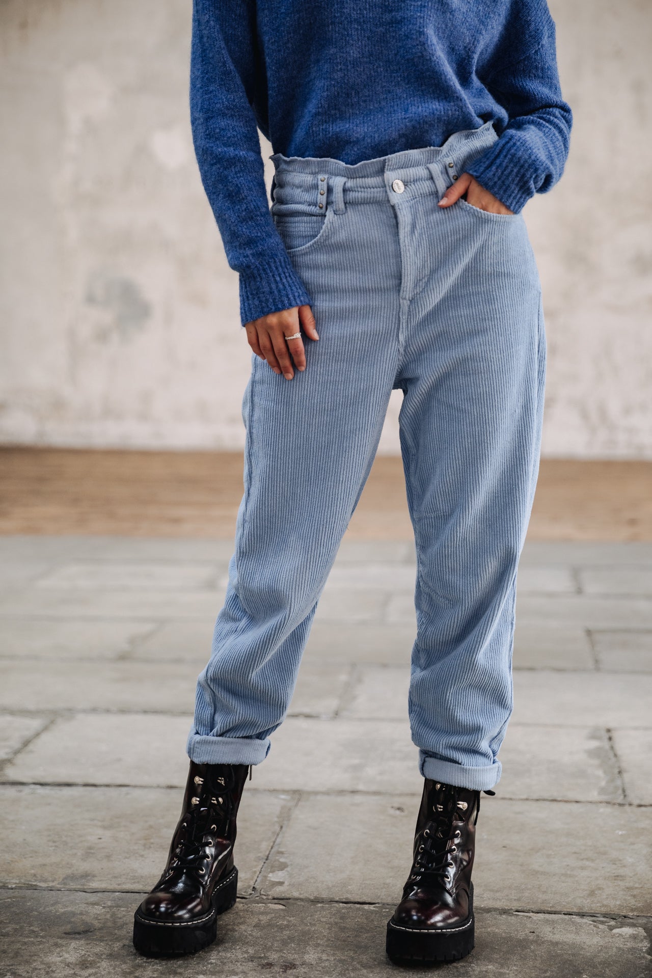 

Pantalon velours taille haute Femme Lara Veluto lavender | Freeman T. Porter