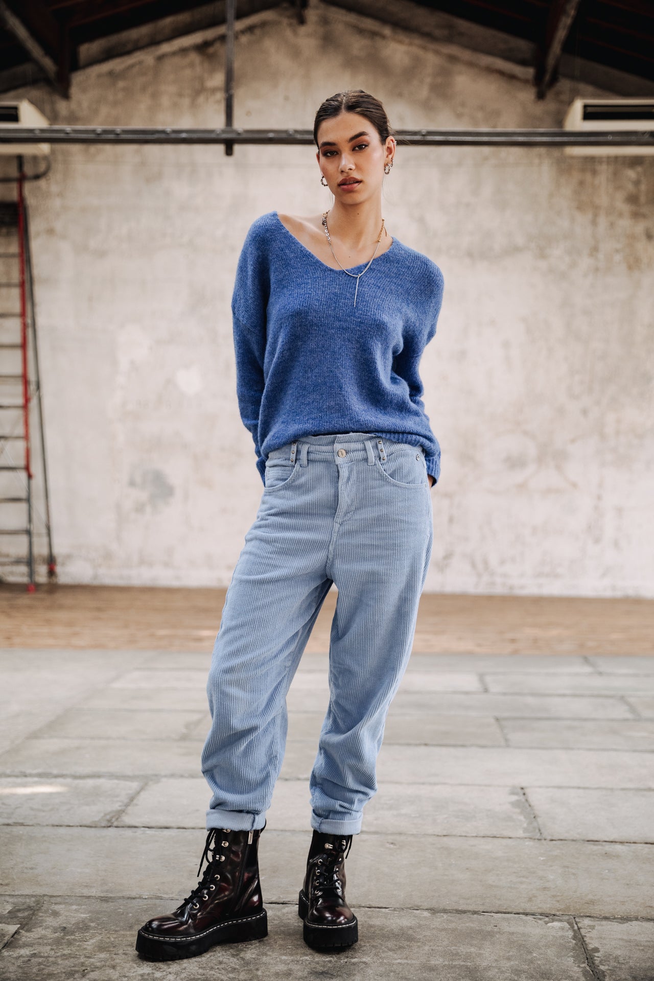 

Pantalon velours taille haute Femme Lara Veluto lavender | Freeman T. Porter