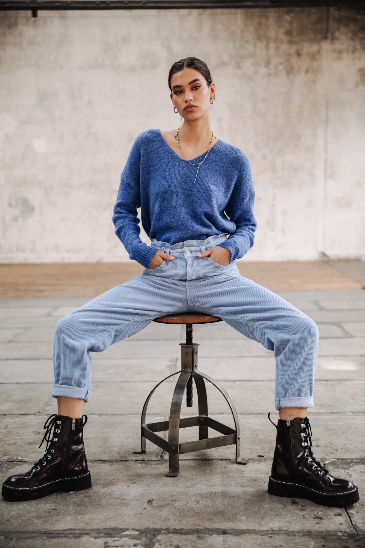 

Pantalon velours taille haute Femme Lara Veluto lavender | Freeman T. Porter