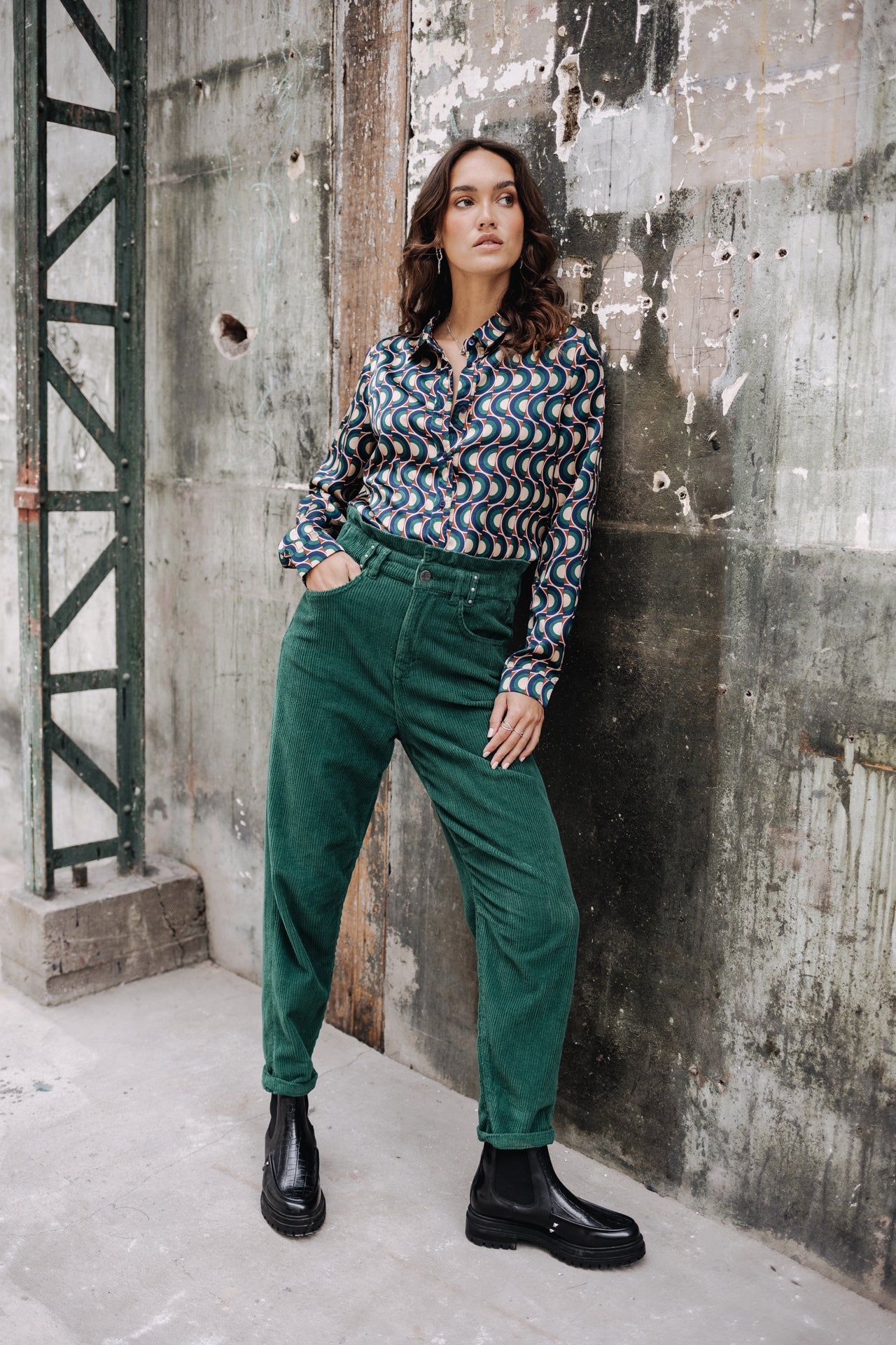 
              

Pantalon velours taille haute Femme Lara Veluto evergreen | Freeman T. Porter
            
