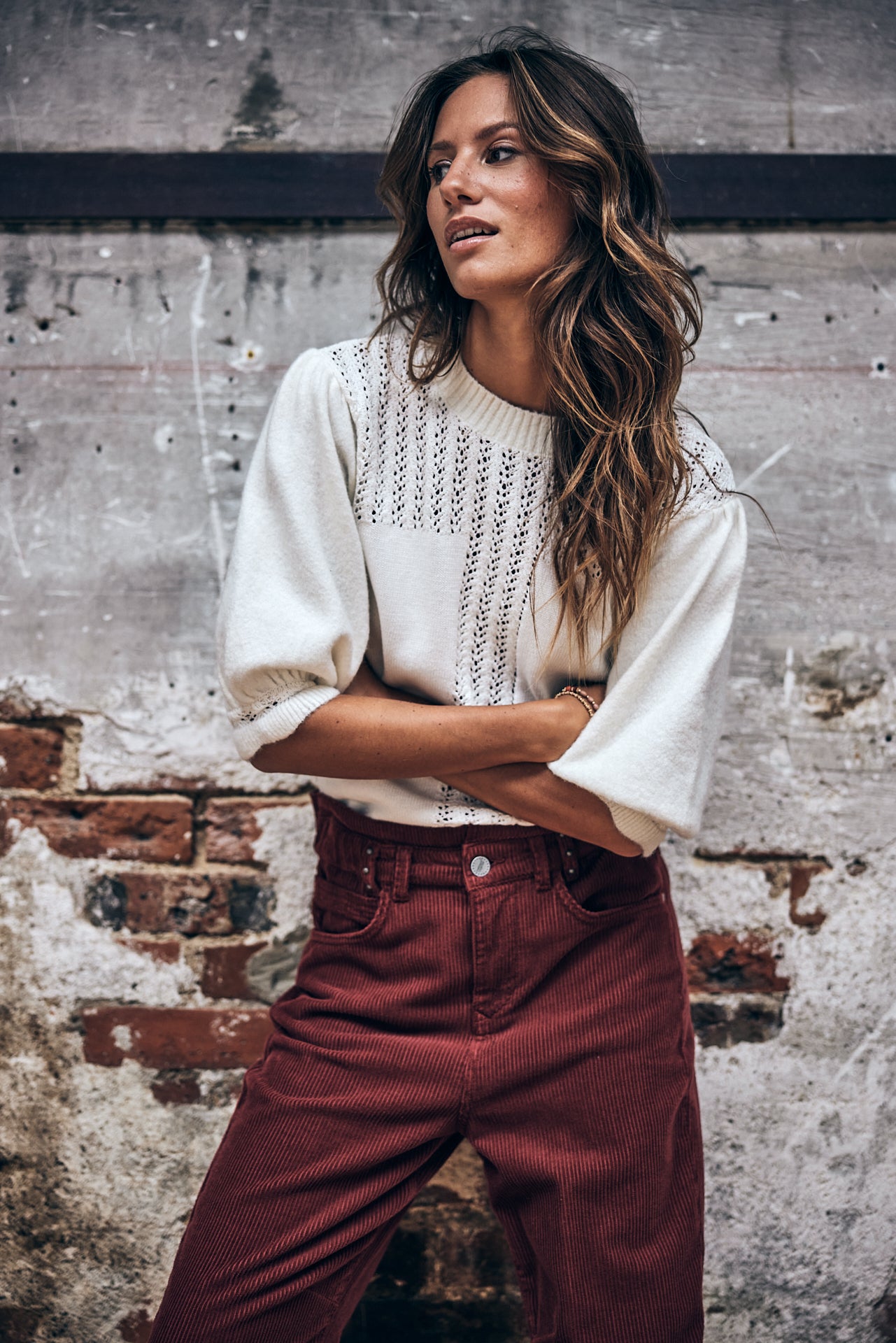 

Pantalon velours taille haute Femme Lara Veluto cabernet | Freeman T. Porter
