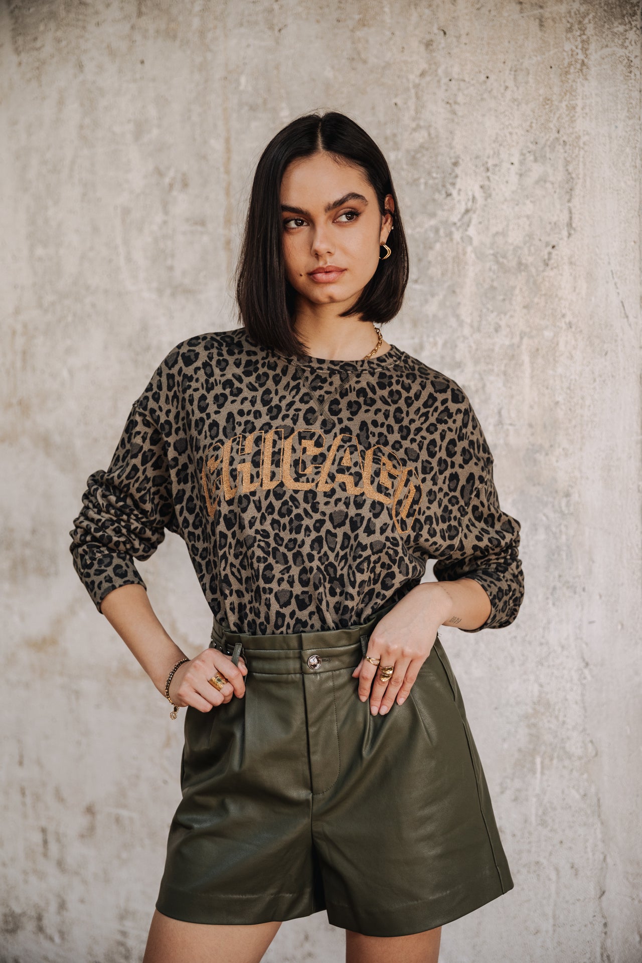 

Short Paperbag Mujer Vanessa Biker deep lichen green | Freeman T. Porter