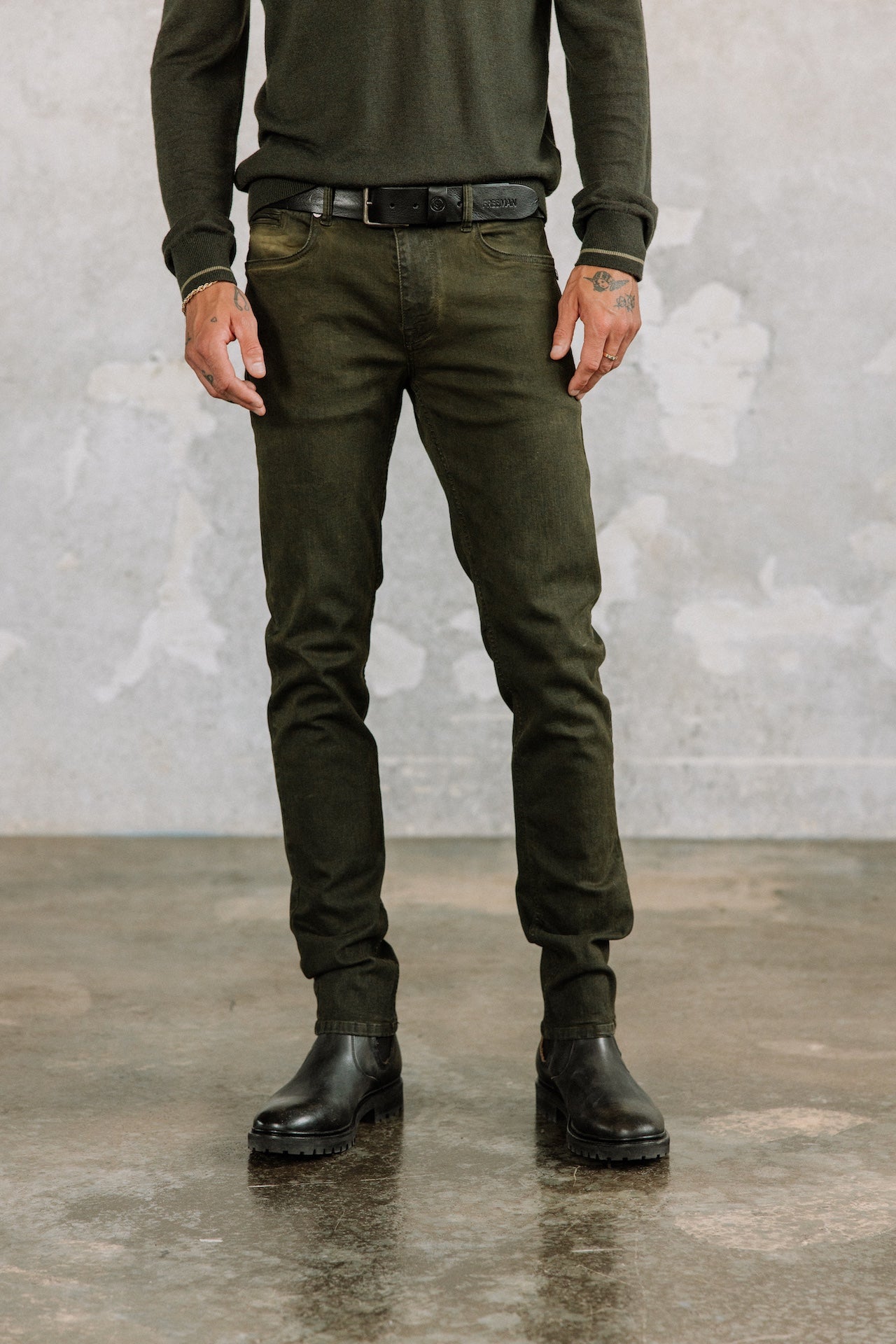 

Pantalon droit ajusté Hombres Jimmy New Magic Color Oil mayfly | Freeman T. Porter