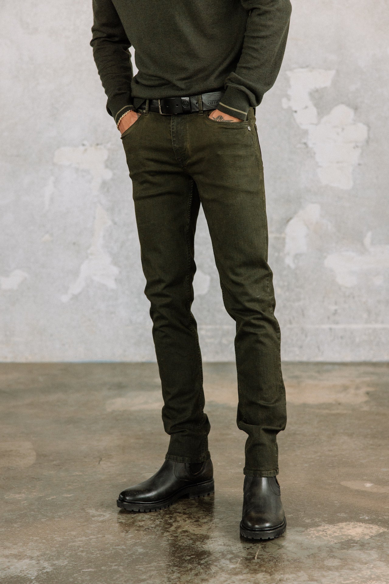 

Pantalon droit ajusté Hombres Jimmy New Magic Color Oil mayfly | Freeman T. Porter