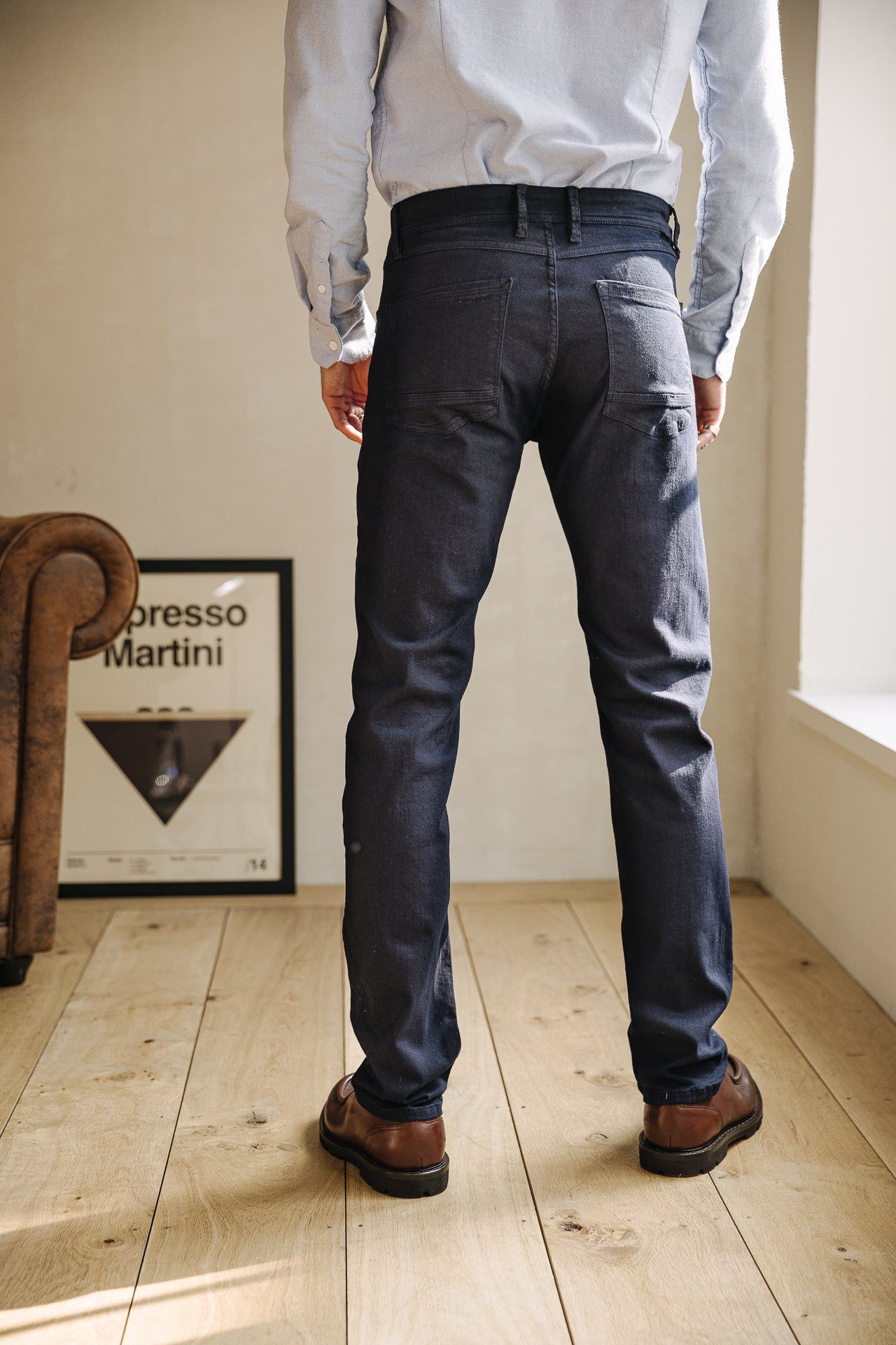 

Gerade geschnittene Hose Herren Jimmy New Magic Color Oil dark navy | Freeman T. Porter
