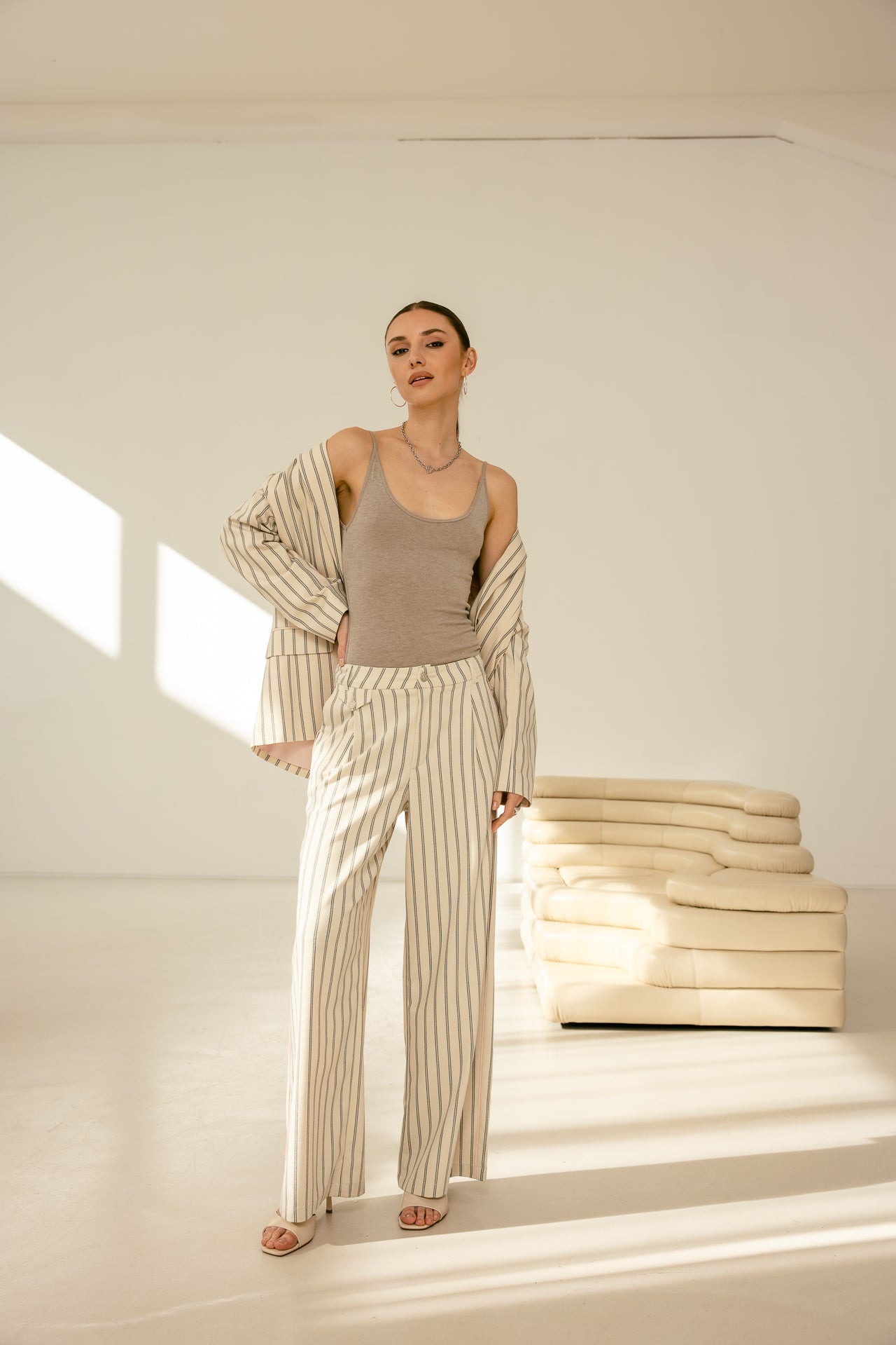 

Pantalon City flare rayé Femme Alison Everton original | Freeman T. Porter