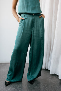 

Pantalon large taille haute satiné  Femme Alison Nightly mediterranea | Freeman T. Porter
