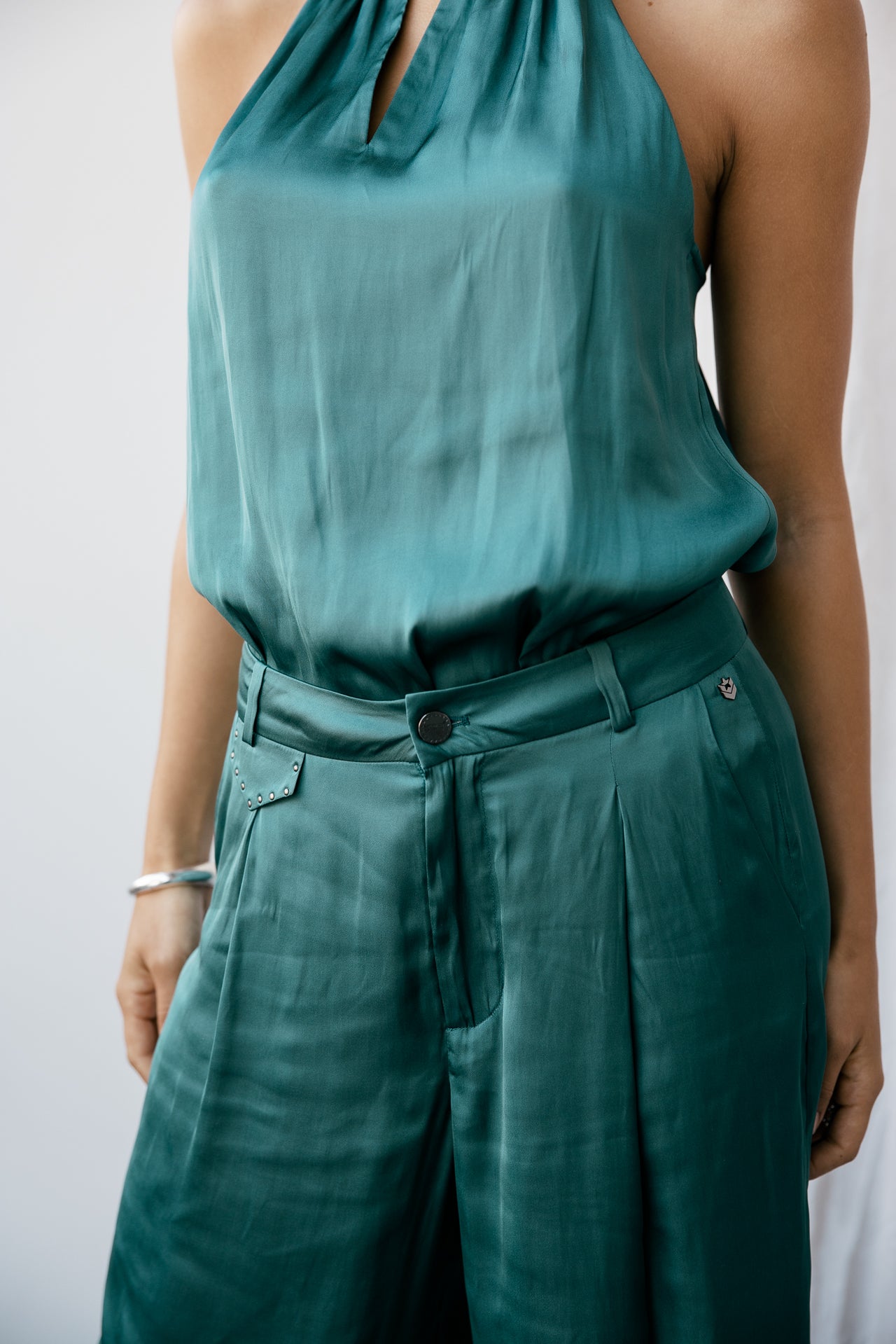
              

High-Waist-Hose mit Satin-Optik  Damen Alison Nightly mediterranea | Freeman T. Porter
            