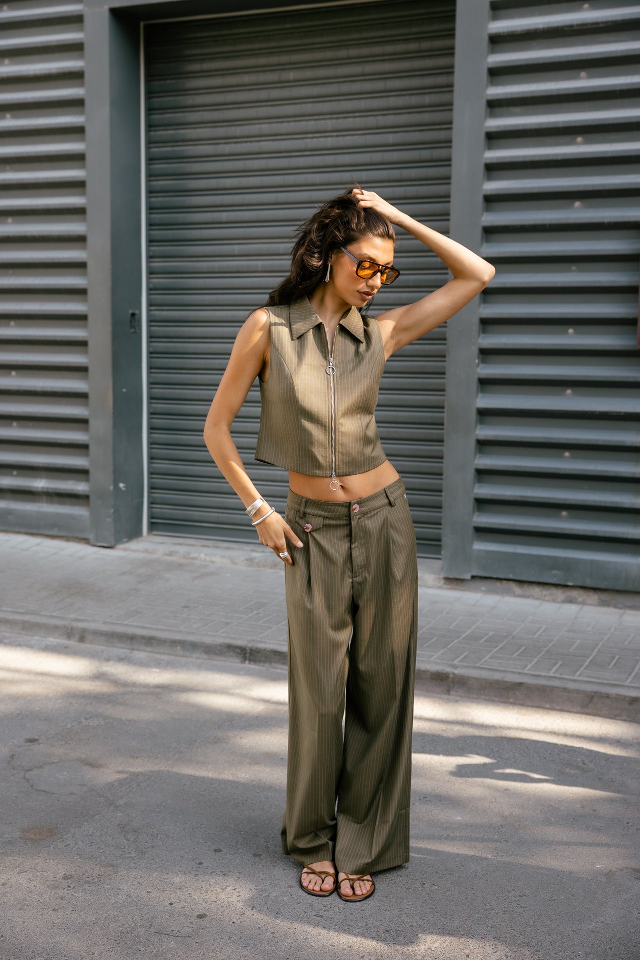 

Pantalón City flare Mujer Alison Dragolo martini olive | Freeman T. Porter