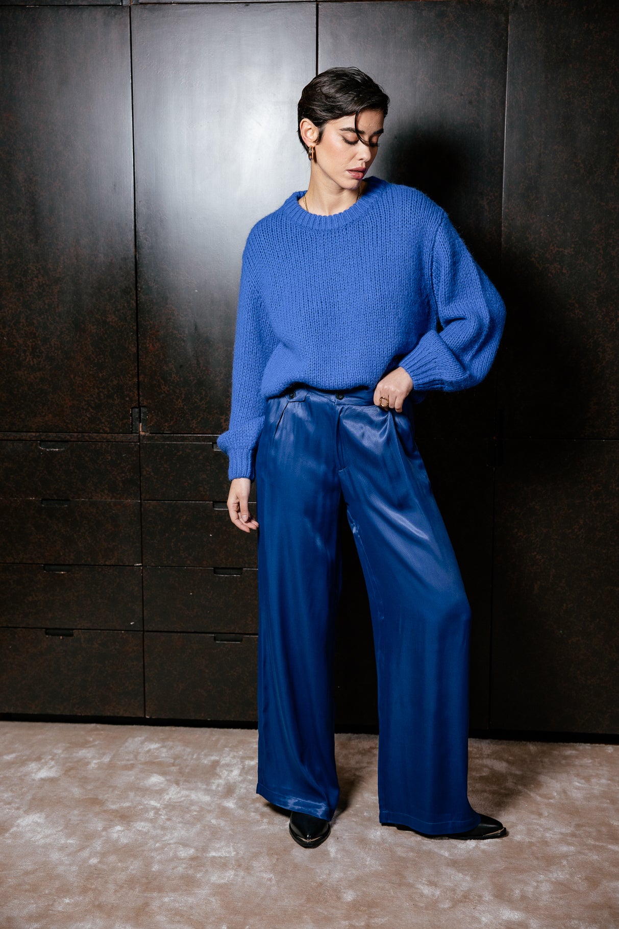 
              

Pantalon City flare Femme Alison Silk bellwether blue | Freeman T. Porter
            