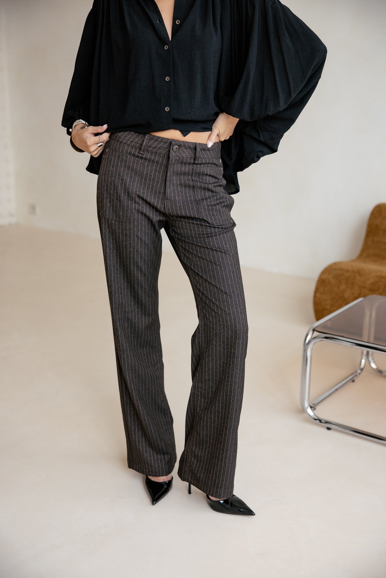 

Wide leg trousers Women Eloisa Dallas chocolate | Freeman T. Porter