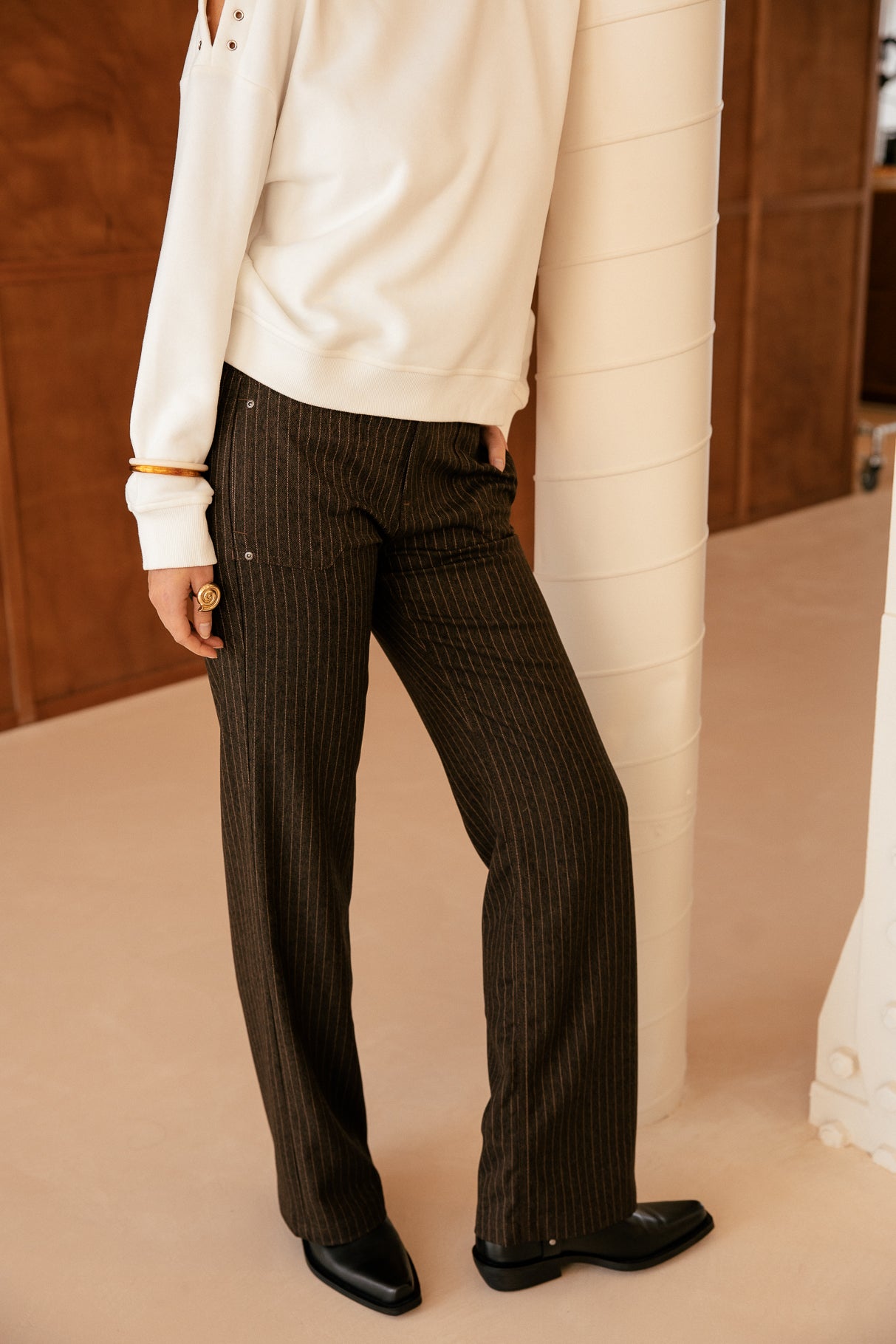 

Pantalon large Femme Eloisa Dallas chocolate | Freeman T. Porter