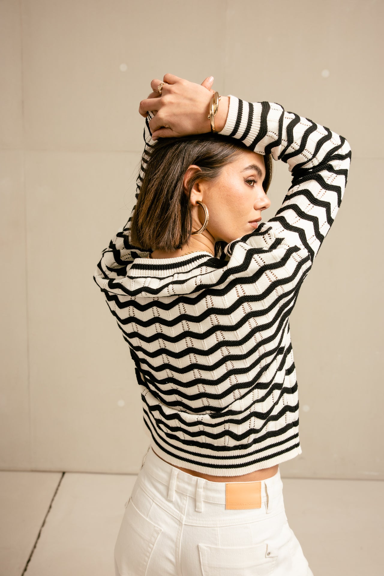 

Suéter de punto Mujer Panella white & black | Freeman T. Porter